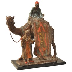 Rare Cigar Striker Bergman Style Cold Painted Art Deco Arabian Carpet Trader