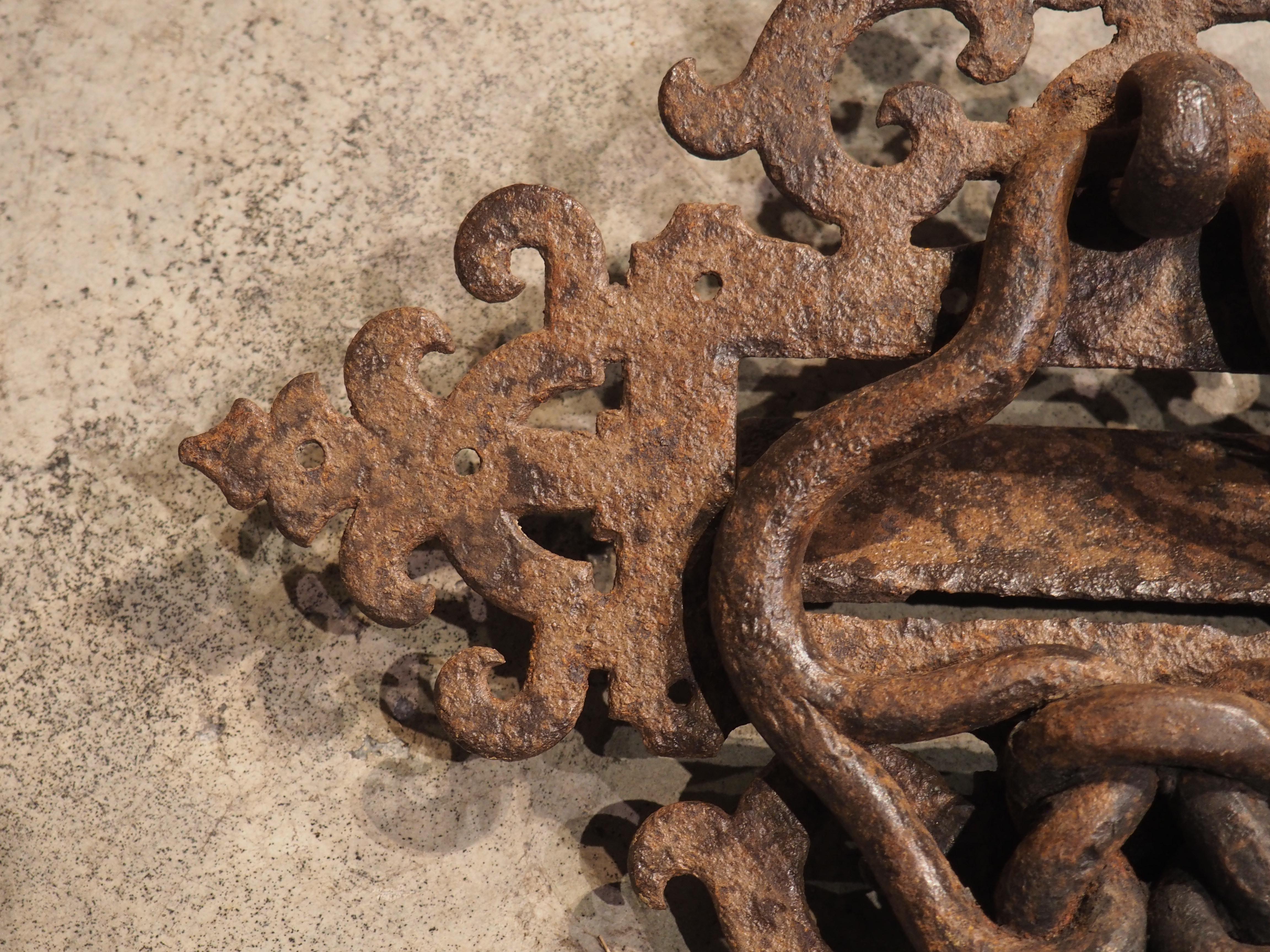 Rare Circa 1700 Wrought Iron Door Knocker from France 4