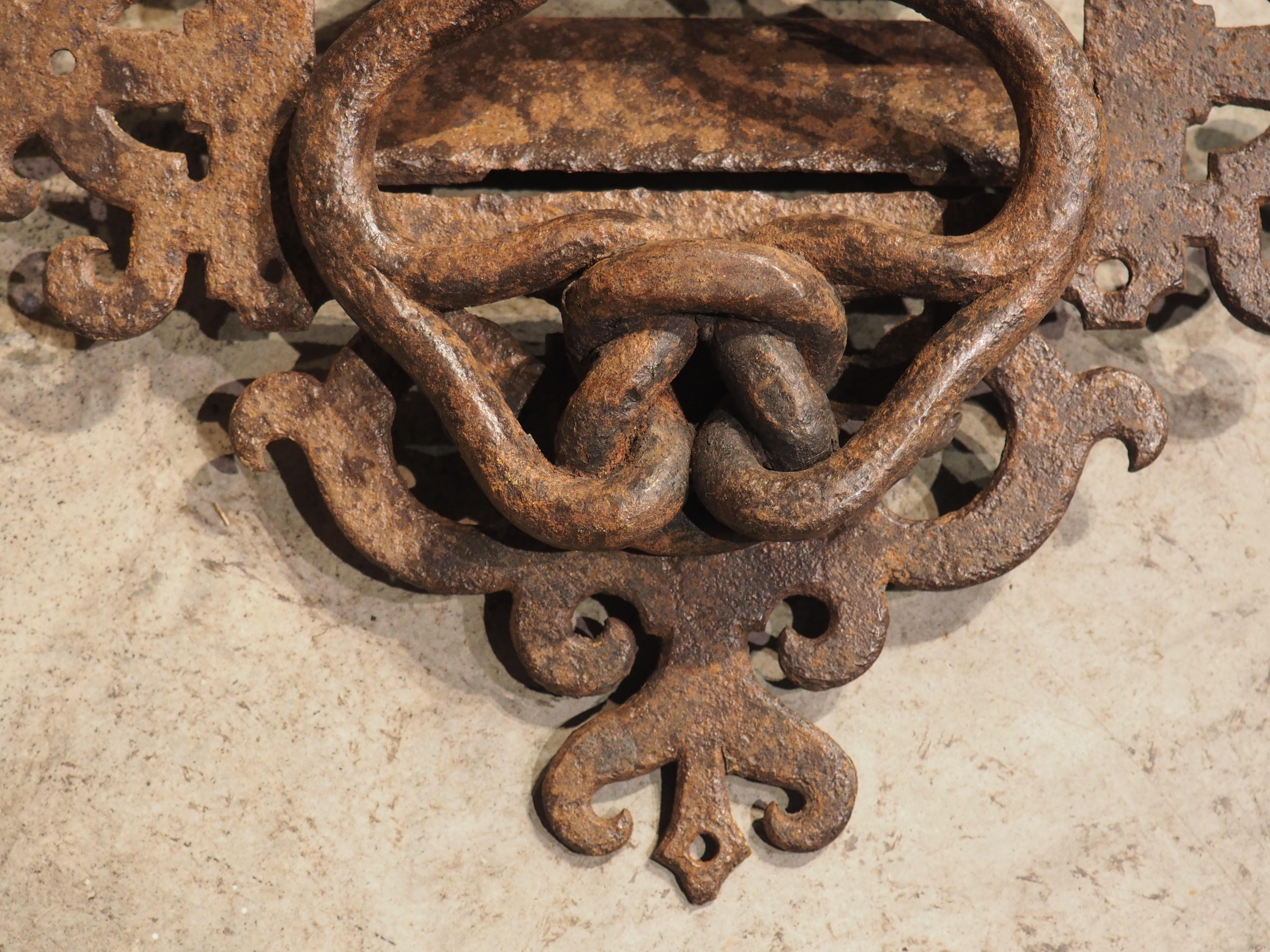 Rare Circa 1700 Wrought Iron Door Knocker from France 5