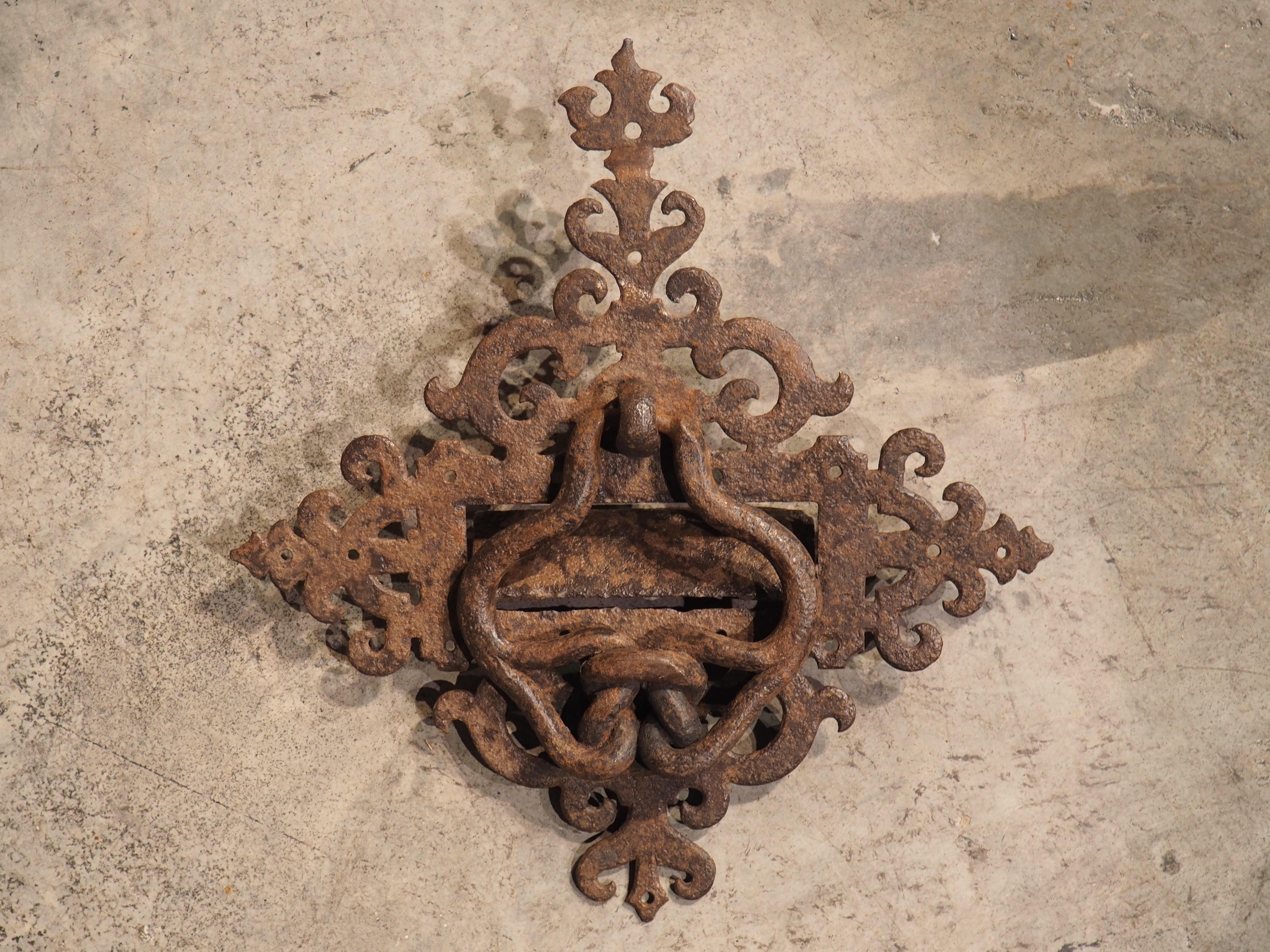 Rare Circa 1700 Wrought Iron Door Knocker from France 6