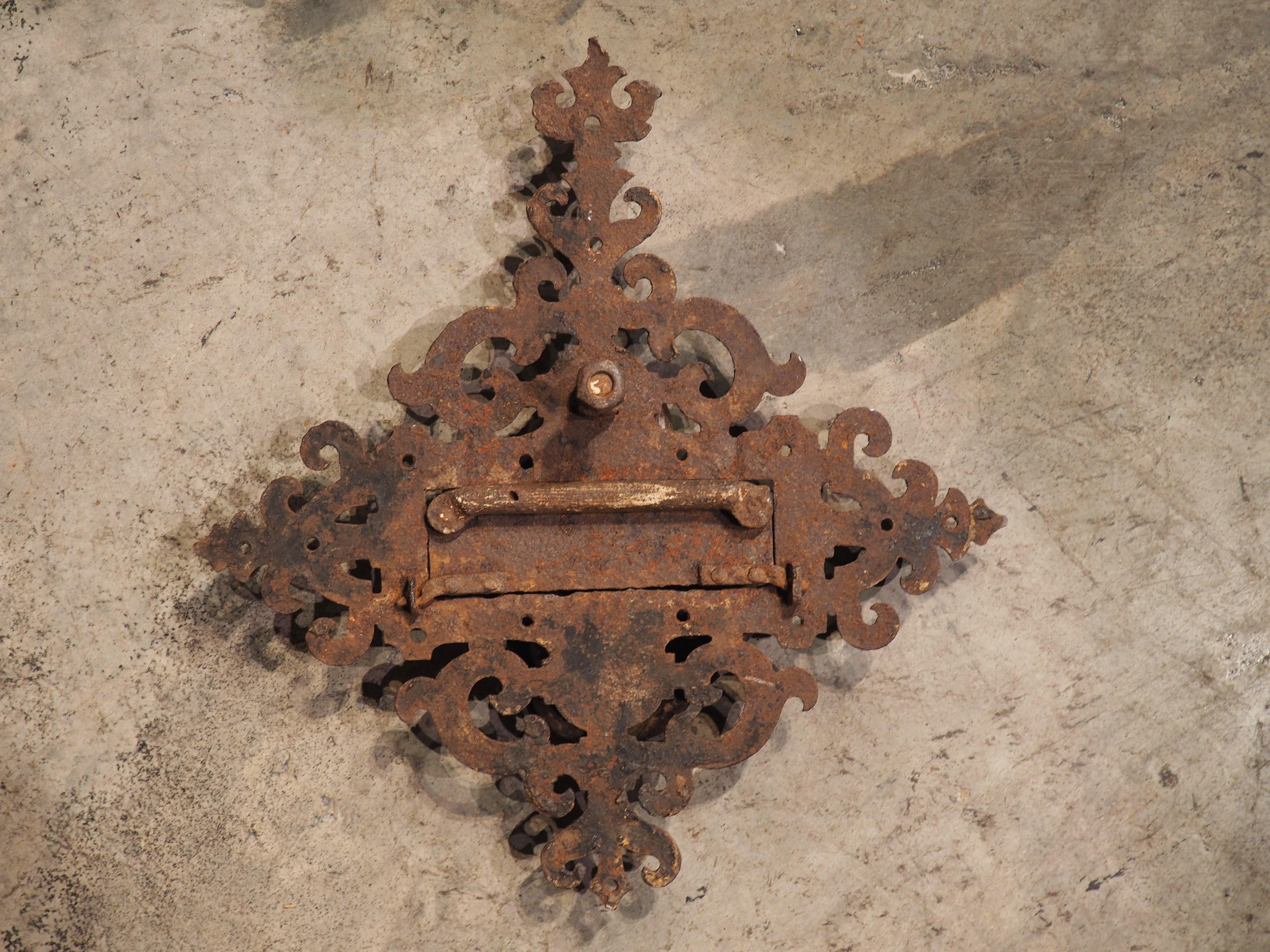 Louis XIV Rare Circa 1700 Wrought Iron Door Knocker from France
