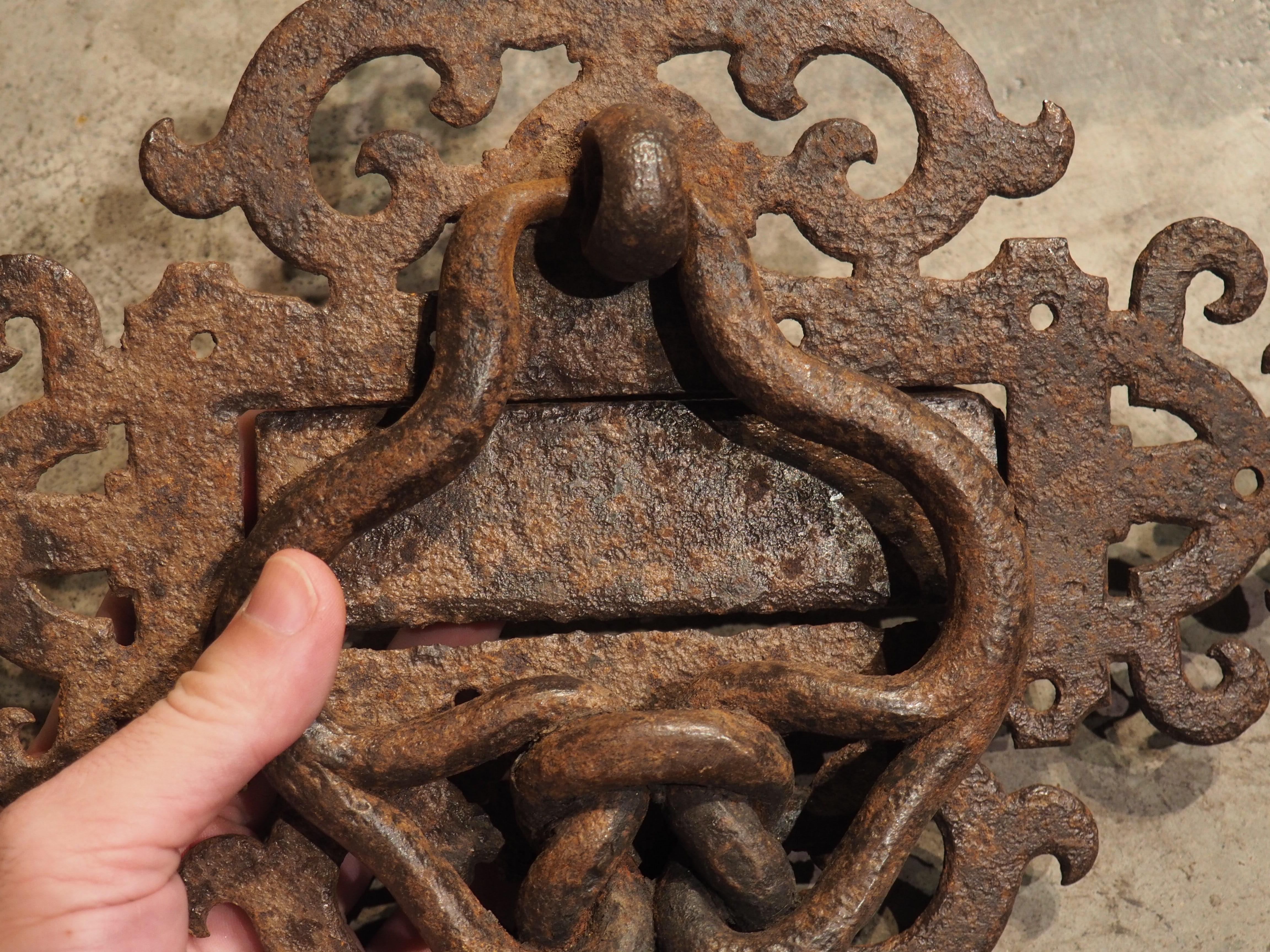 Rare Circa 1700 Wrought Iron Door Knocker from France 1
