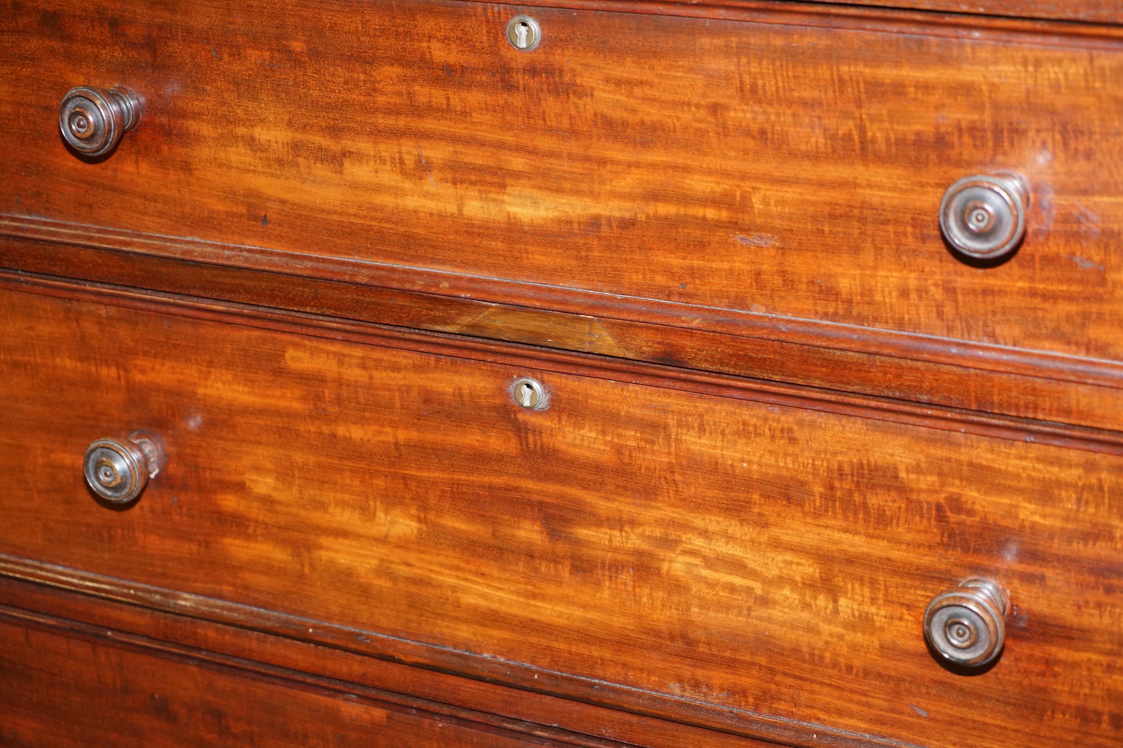 Rare circa 1760 Thomas Wilson 68 Great Queen Street Hardwood Chest of Drawers For Sale 5