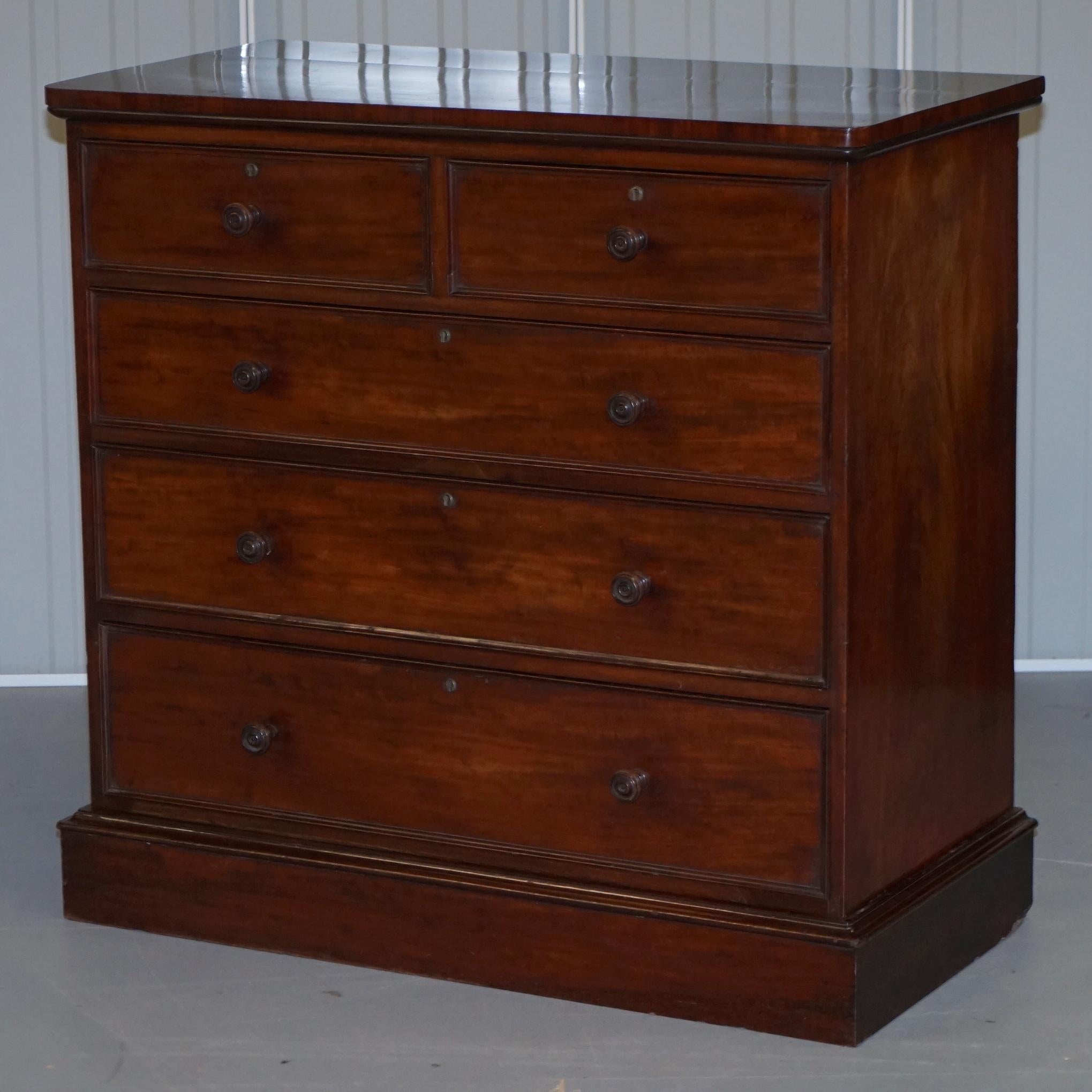 George III Rare circa 1760 Thomas Wilson 68 Great Queen Street Hardwood Chest of Drawers For Sale