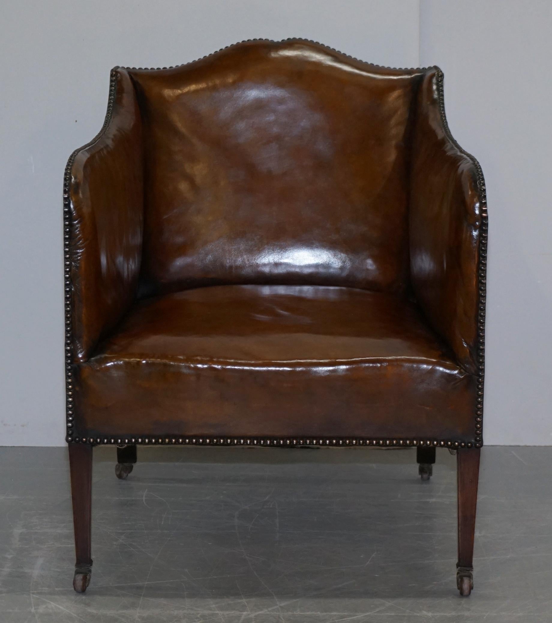 We are delighted to offer for sale this very rare one of a kind original Georgian circa 1780 gentleman’s library armchair in fully restored condition 

Antiques dealers spend their entire lives looking for the rare, original fine pieces that we