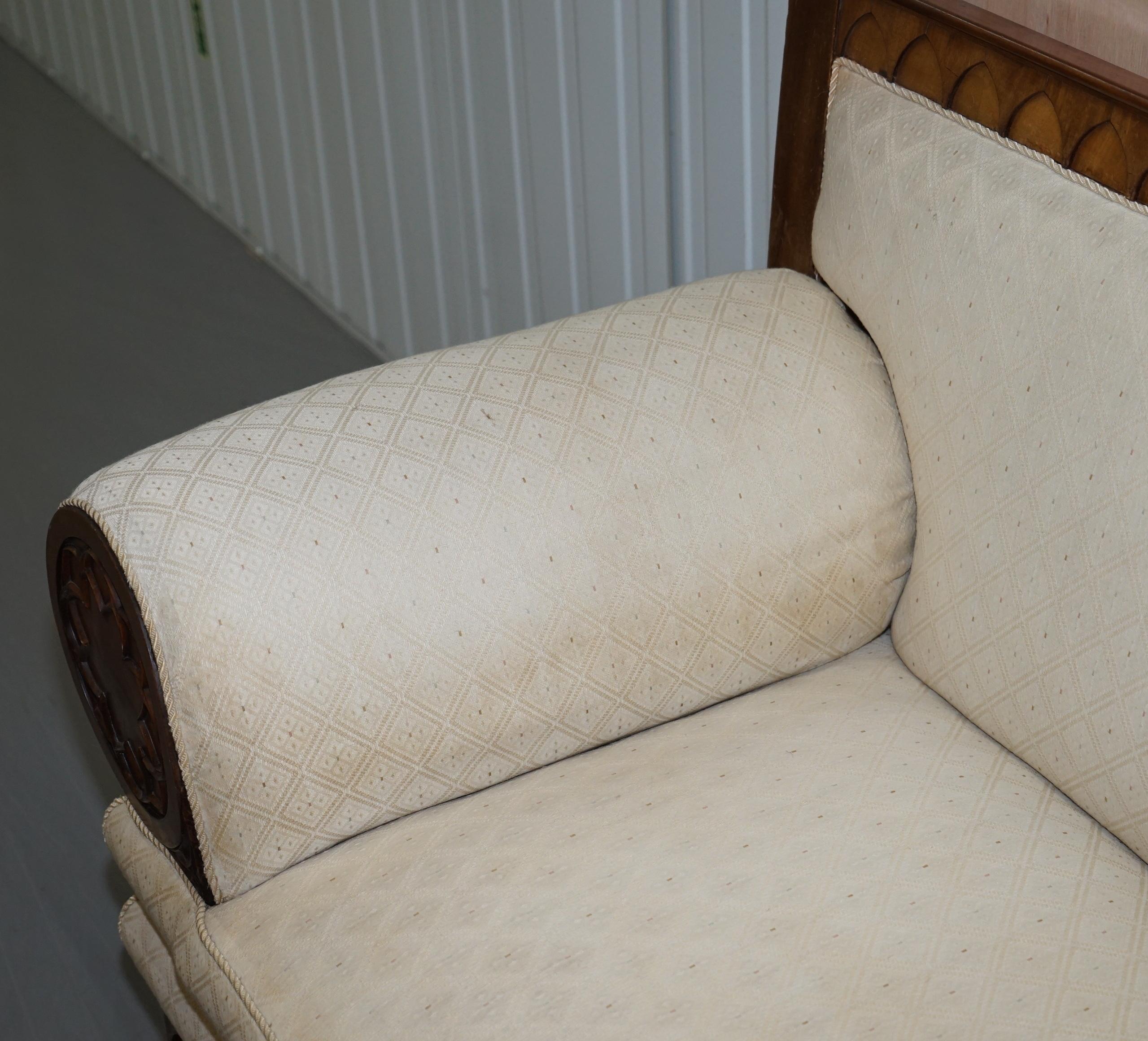 Rare circa 1780 Metamorphic Gothic Style Sofa Converts into Window Seat Chaise 2