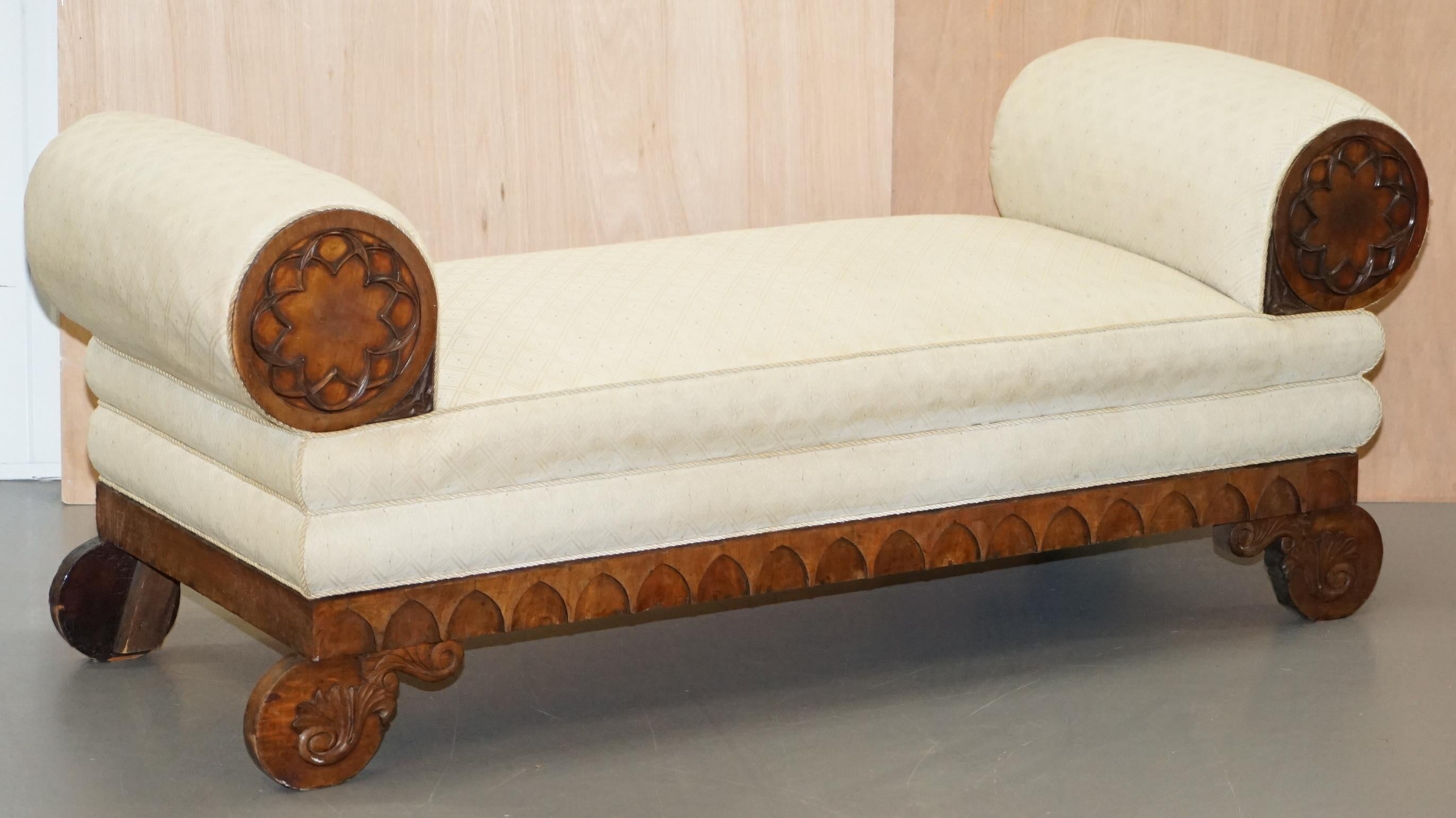 Rare circa 1780 Metamorphic Gothic Style Sofa Converts into Window Seat Chaise 7