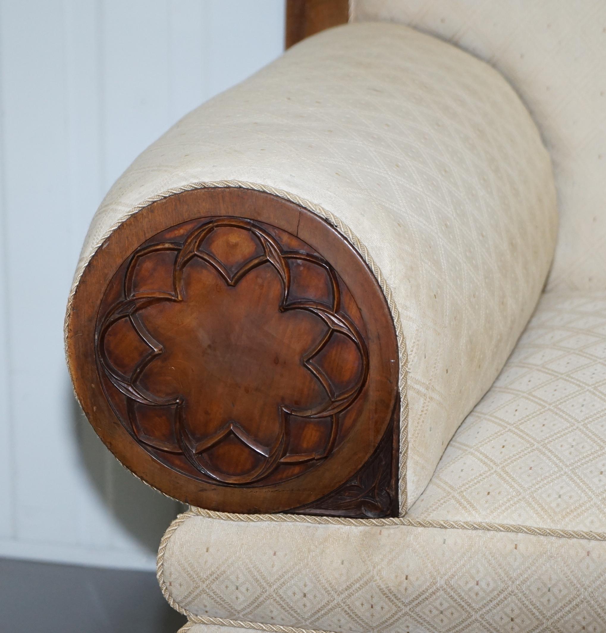 English Rare circa 1780 Metamorphic Gothic Style Sofa Converts into Window Seat Chaise
