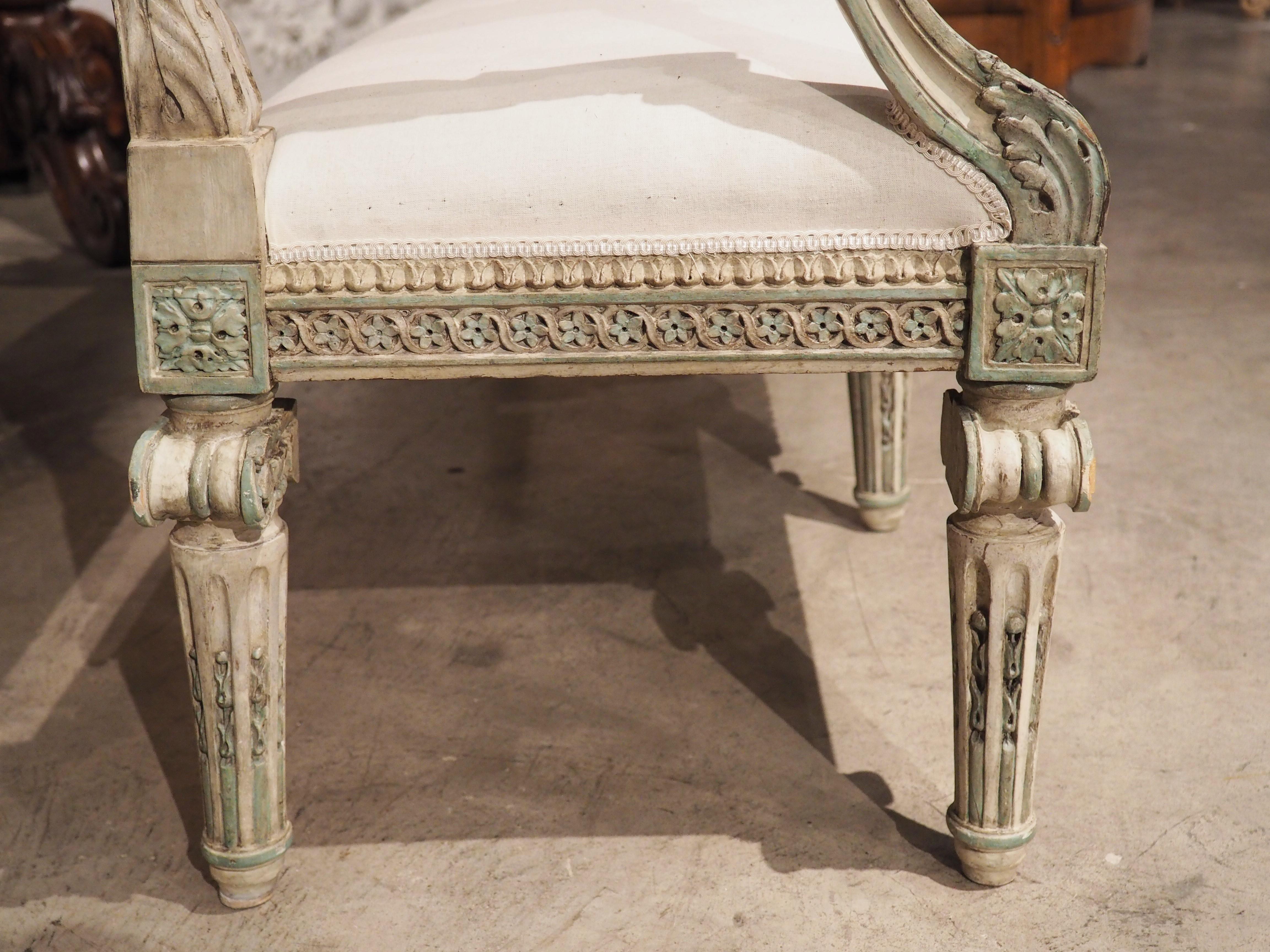 Rara banqueta infantil neoclásica italiana de alrededor de 1790 en madera de haya lacada en venta 8