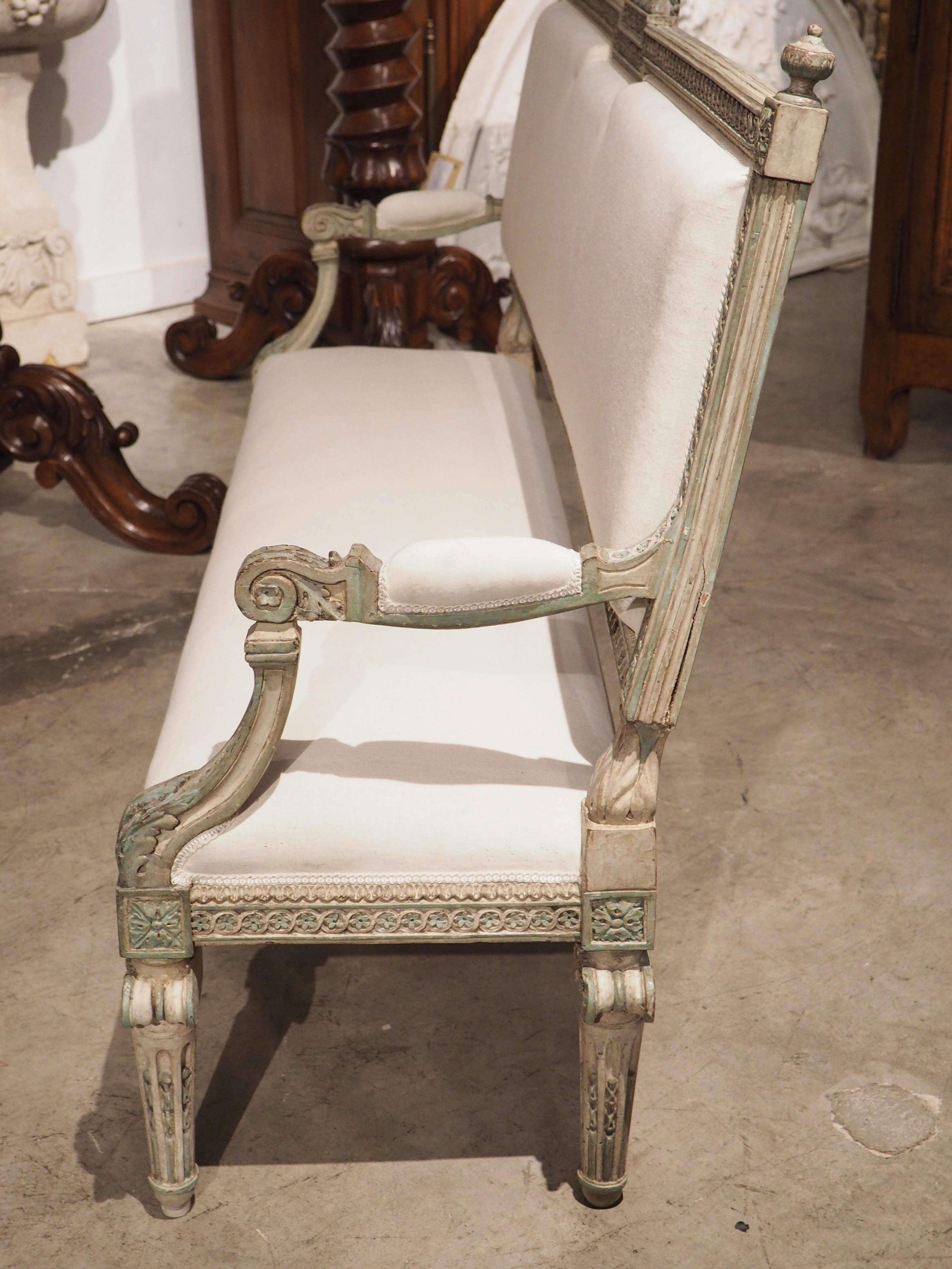 Rara banqueta infantil neoclásica italiana de alrededor de 1790 en madera de haya lacada en venta 10