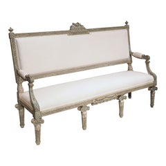 Rare circa 1790 Italian Neoclassical Children’s Banquette in Lacquered Beechwood