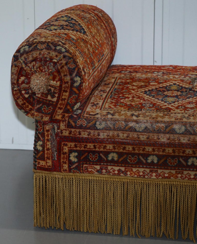 Rare circa 1810-1820 Regency Turkey Work Bluster Arm Window Seat Daybed ...