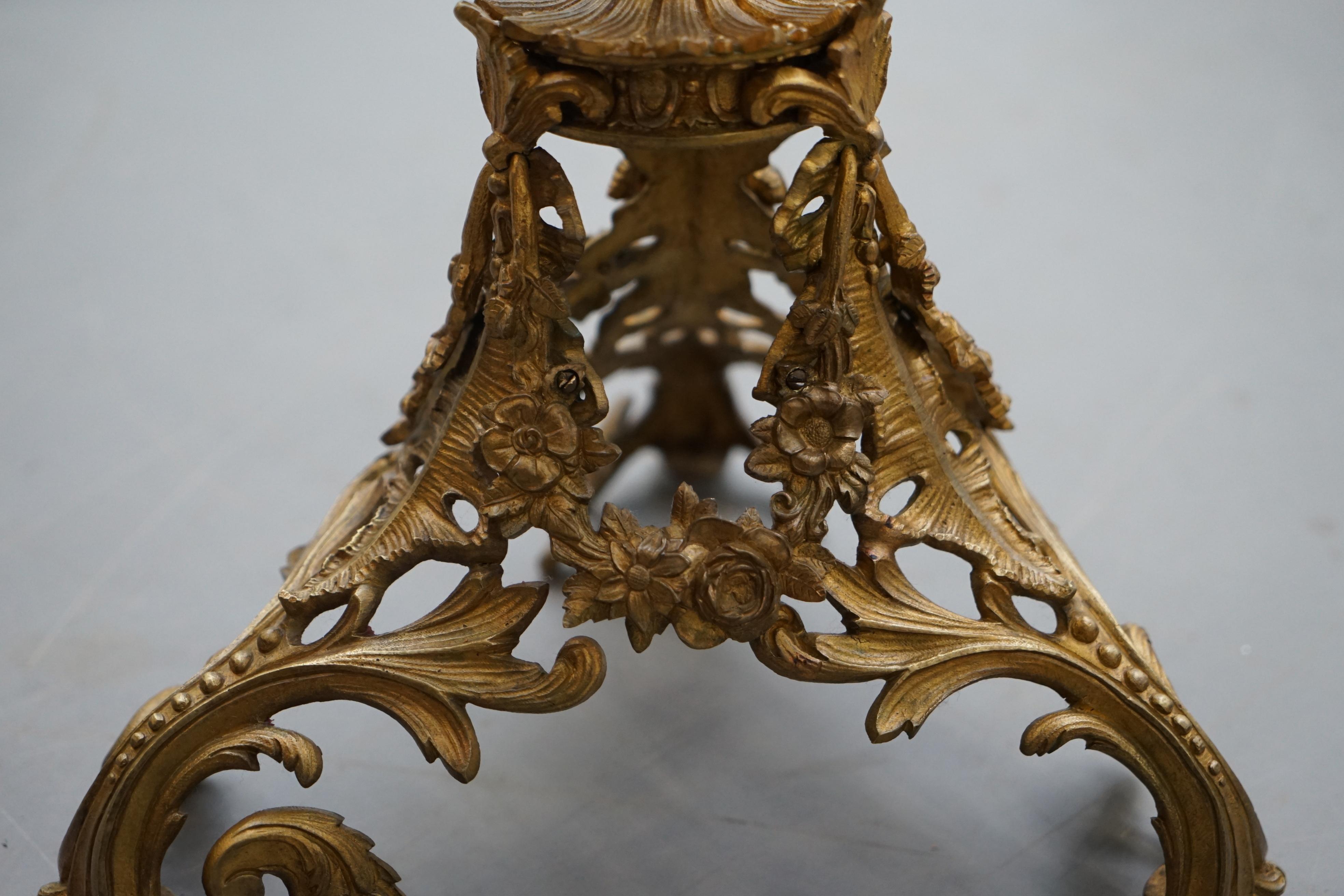 Rare circa 1820 Regency Ornately Cast Italian Brass Side Table Speciamine Marble For Sale 12