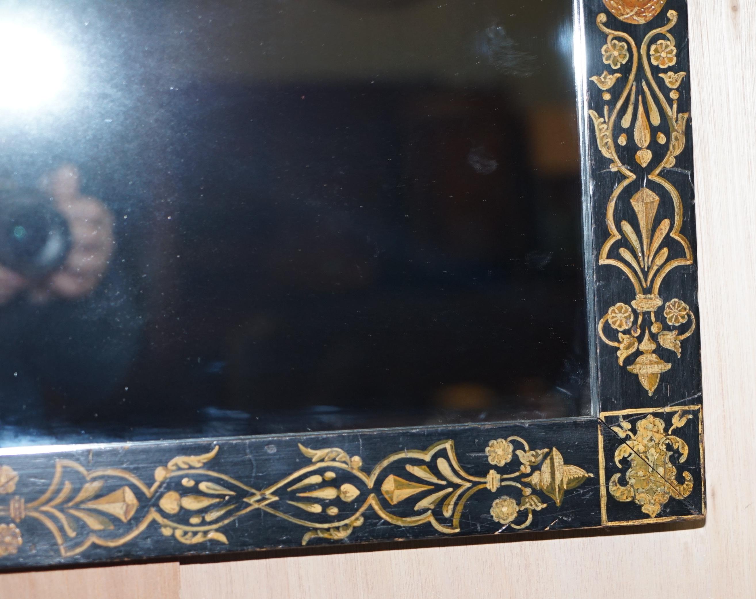 Rare circa 1840 Victorian Hand Painted Mirror Lovely Size Stunning Decoration In Good Condition In West Sussex, Pulborough