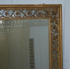 Rare circa 1860 Charles Nosotti Victorian Mercury Plate Glass over Mantle Mirror