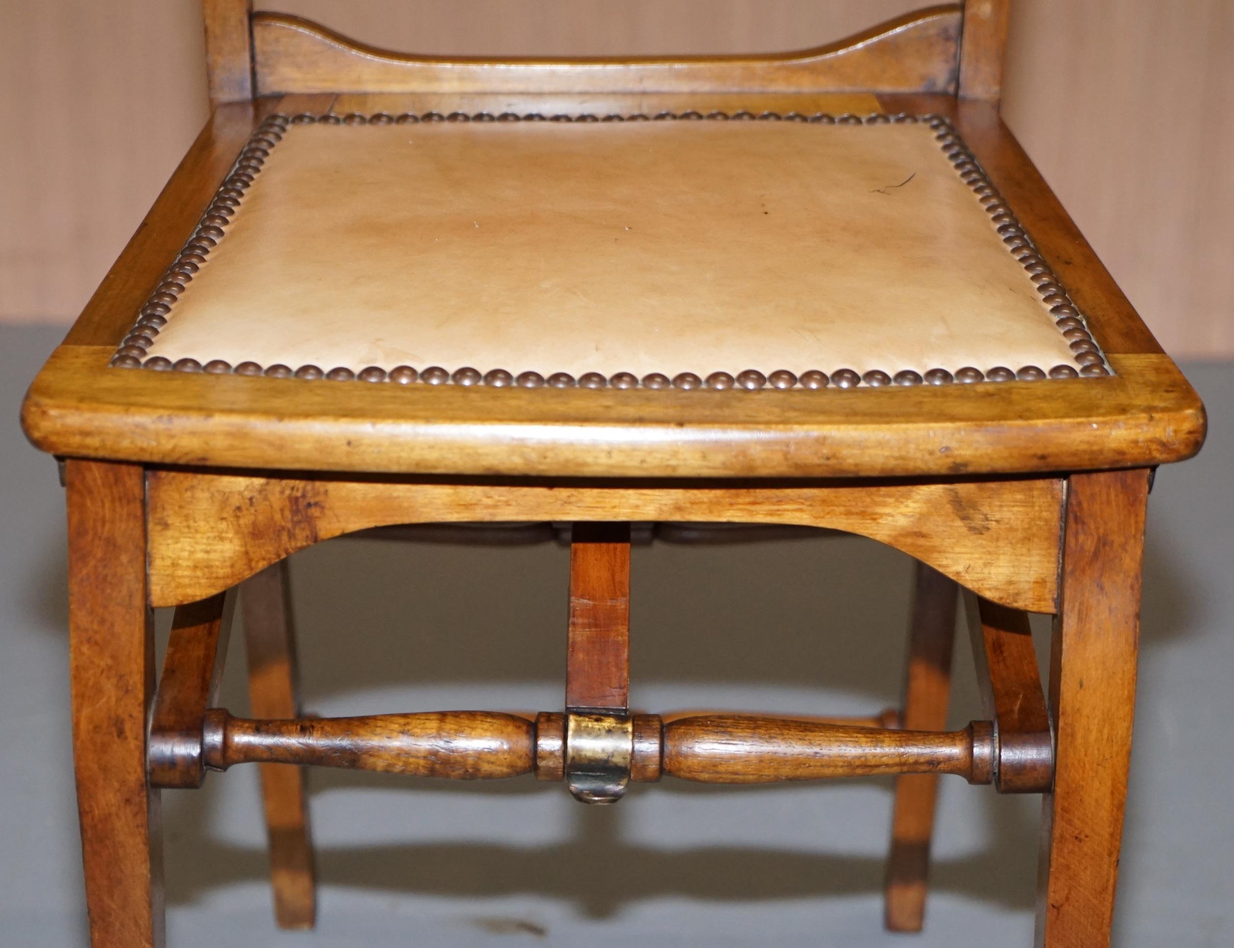 Late 19th Century Rare circa 1890 Solid Fruitwood Brass Fitting Military Campaign Folding Chair For Sale