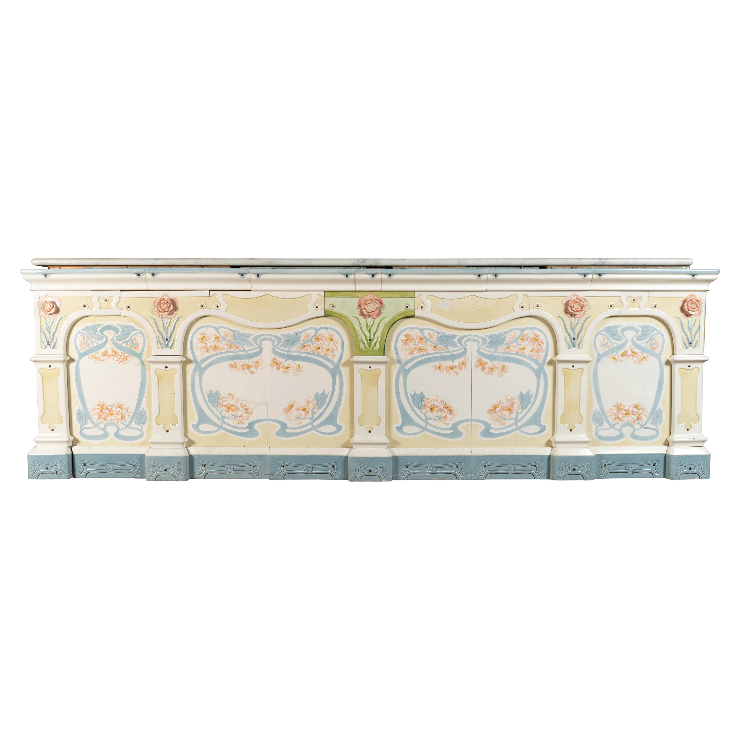 Rare Circa 1900 Dairy Store Counter in Earthenware