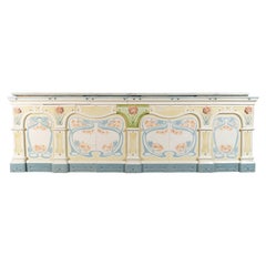 Raro bancone del negozio di latticini del 1900 circa in terracotta
