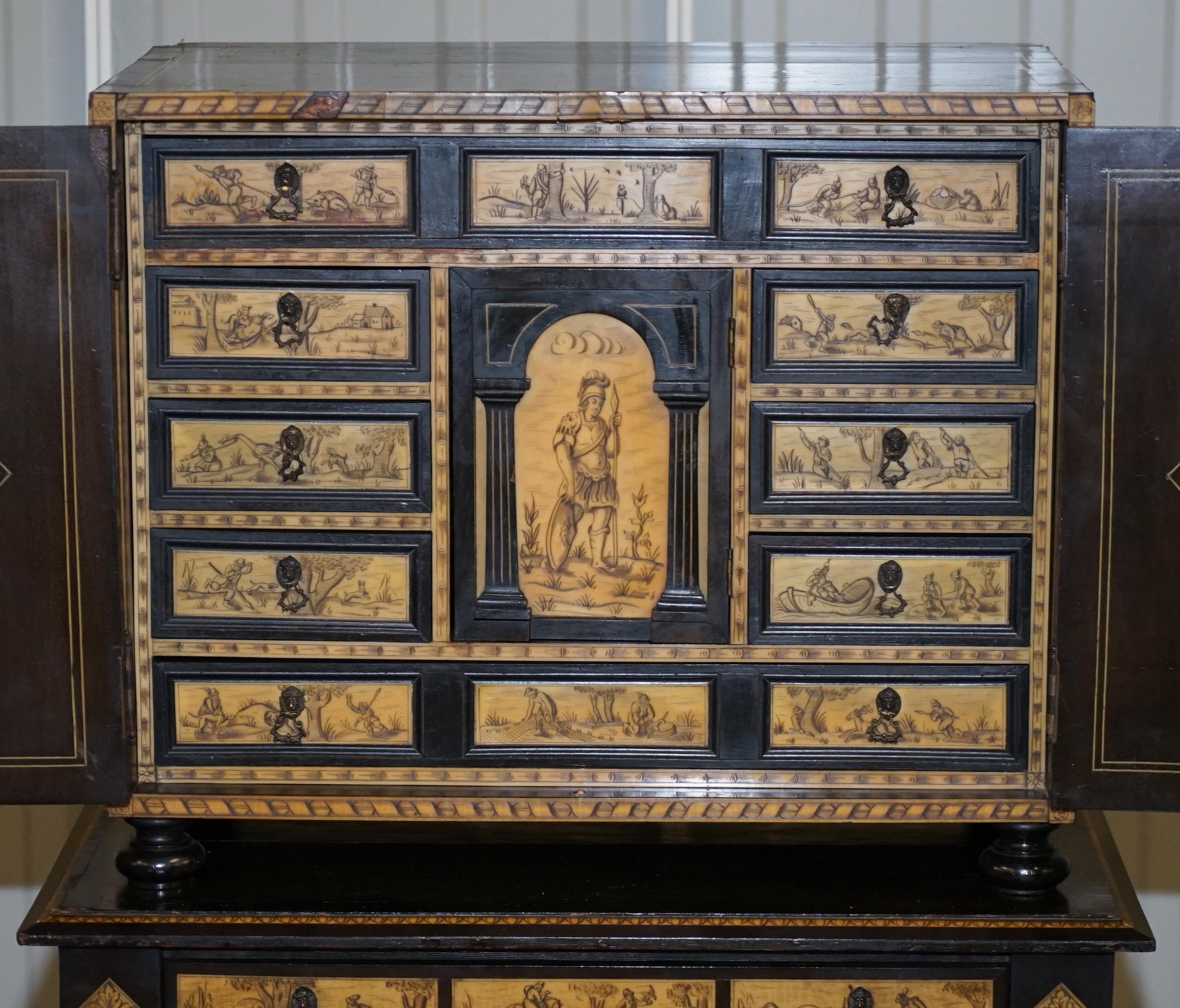 Rare Italian Collectors Cabinet on Stand with Inlaid & Ebonised, circa 1900 8