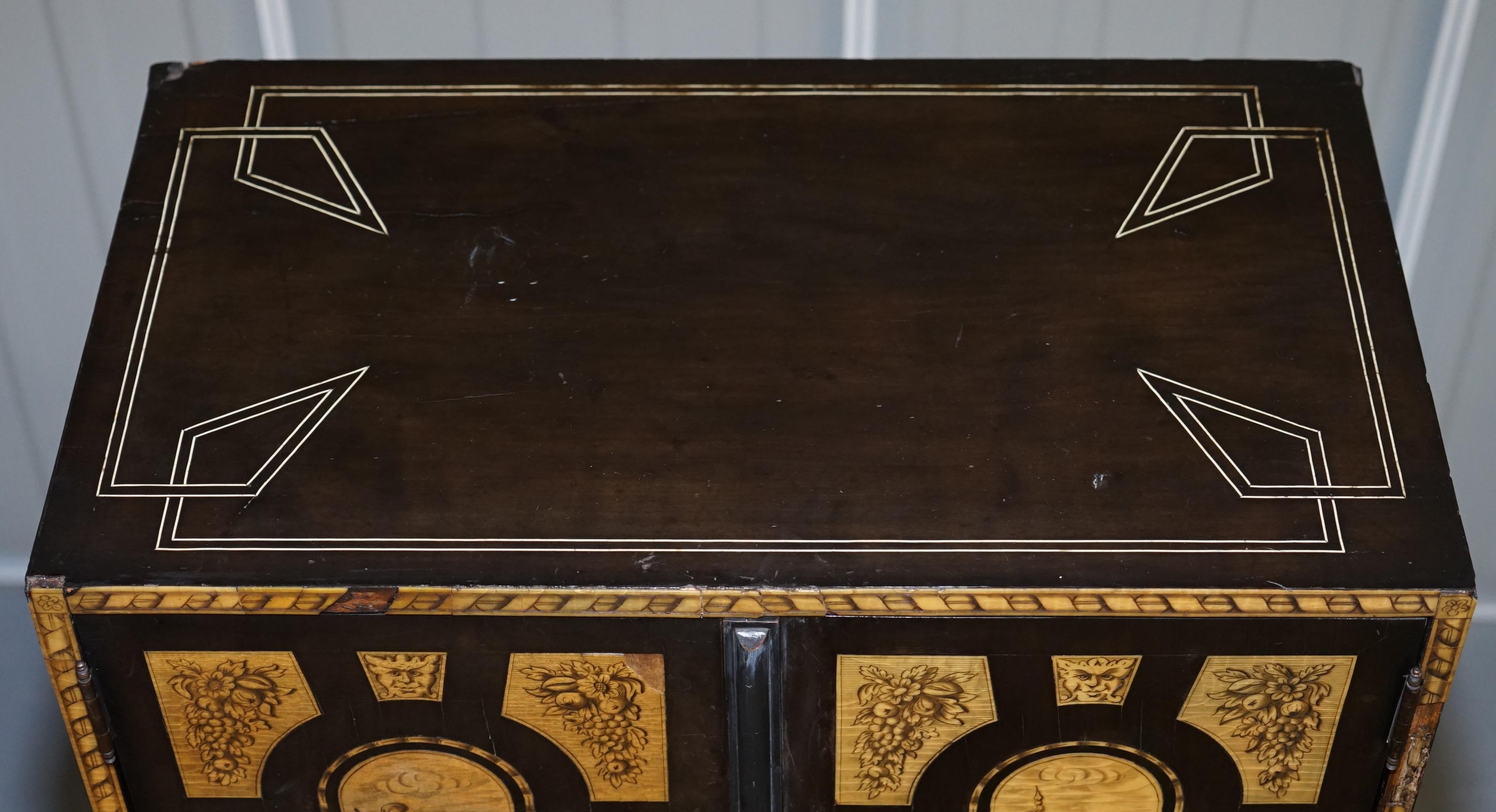 Rare Italian Collectors Cabinet on Stand with Inlaid & Ebonised, circa 1900 2