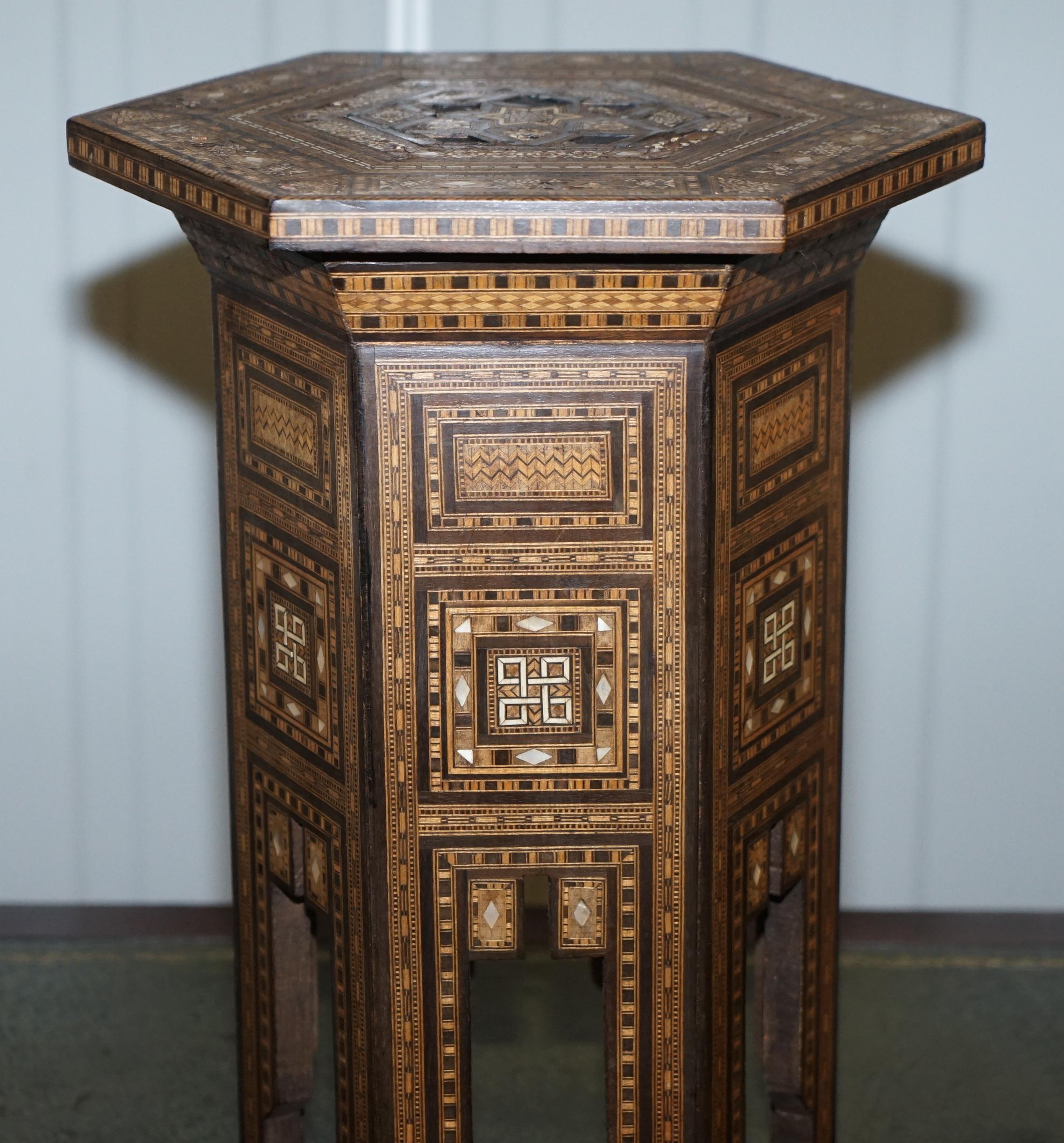 Late Victorian Rare circa 1900 Marquetry Inlaid Side Table Retailed Through Liberty's London