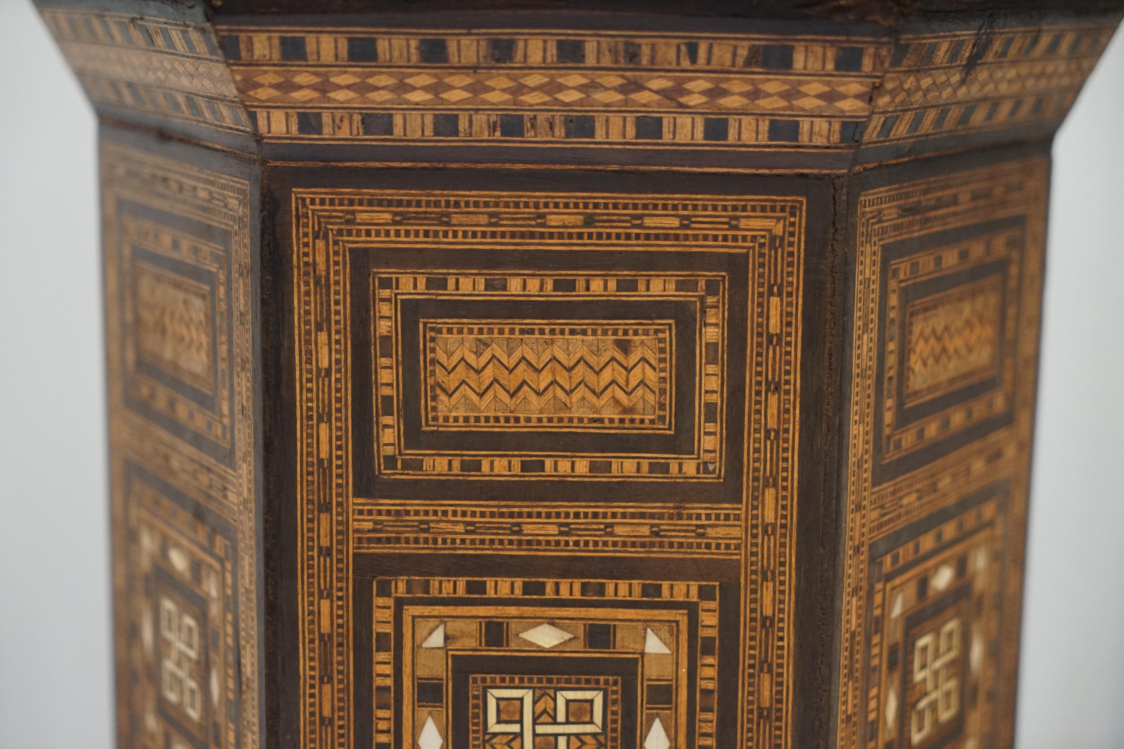 Rare circa 1900 Marquetry Inlaid Side Table Retailed Through Liberty's London 1