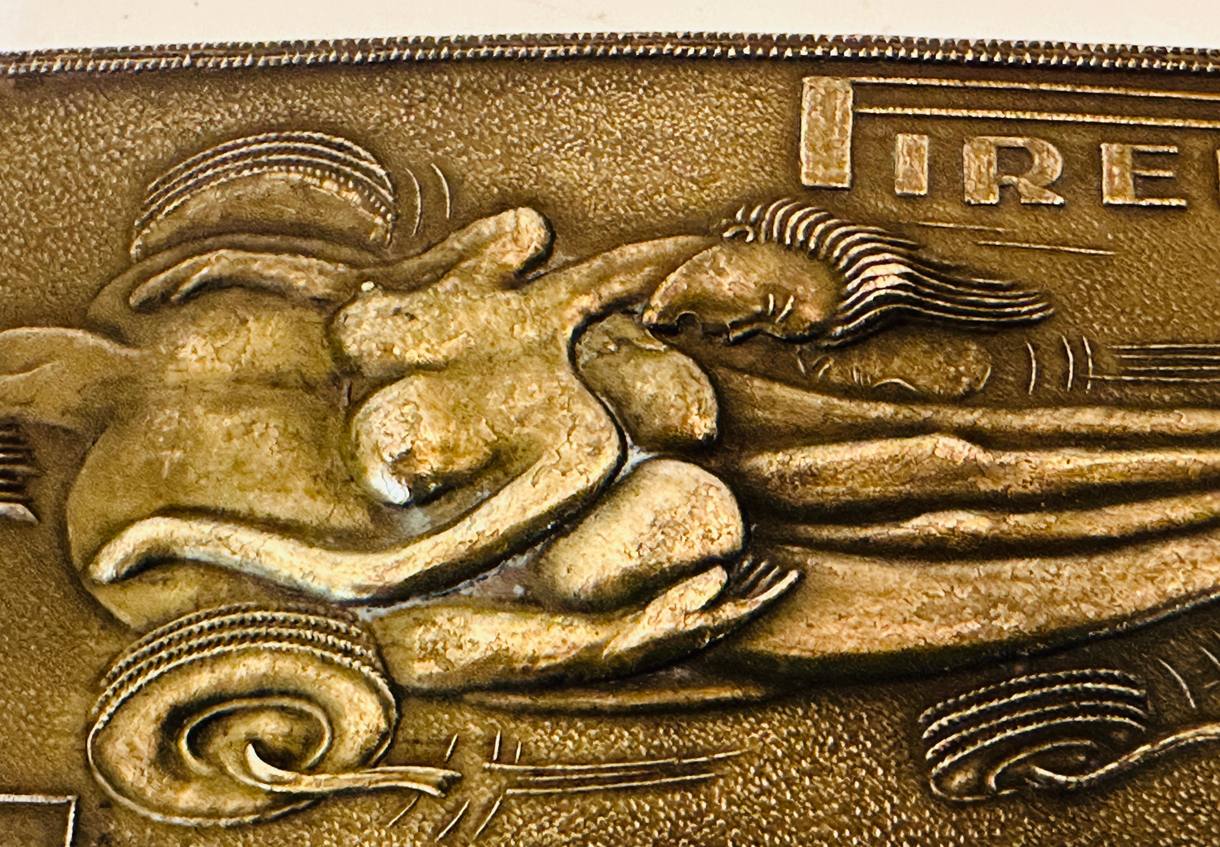 Rara hebilla de cinturón de latón pulido Salvador Dalí de la década de 1970 francesa de Pirelli Tyres en venta 5