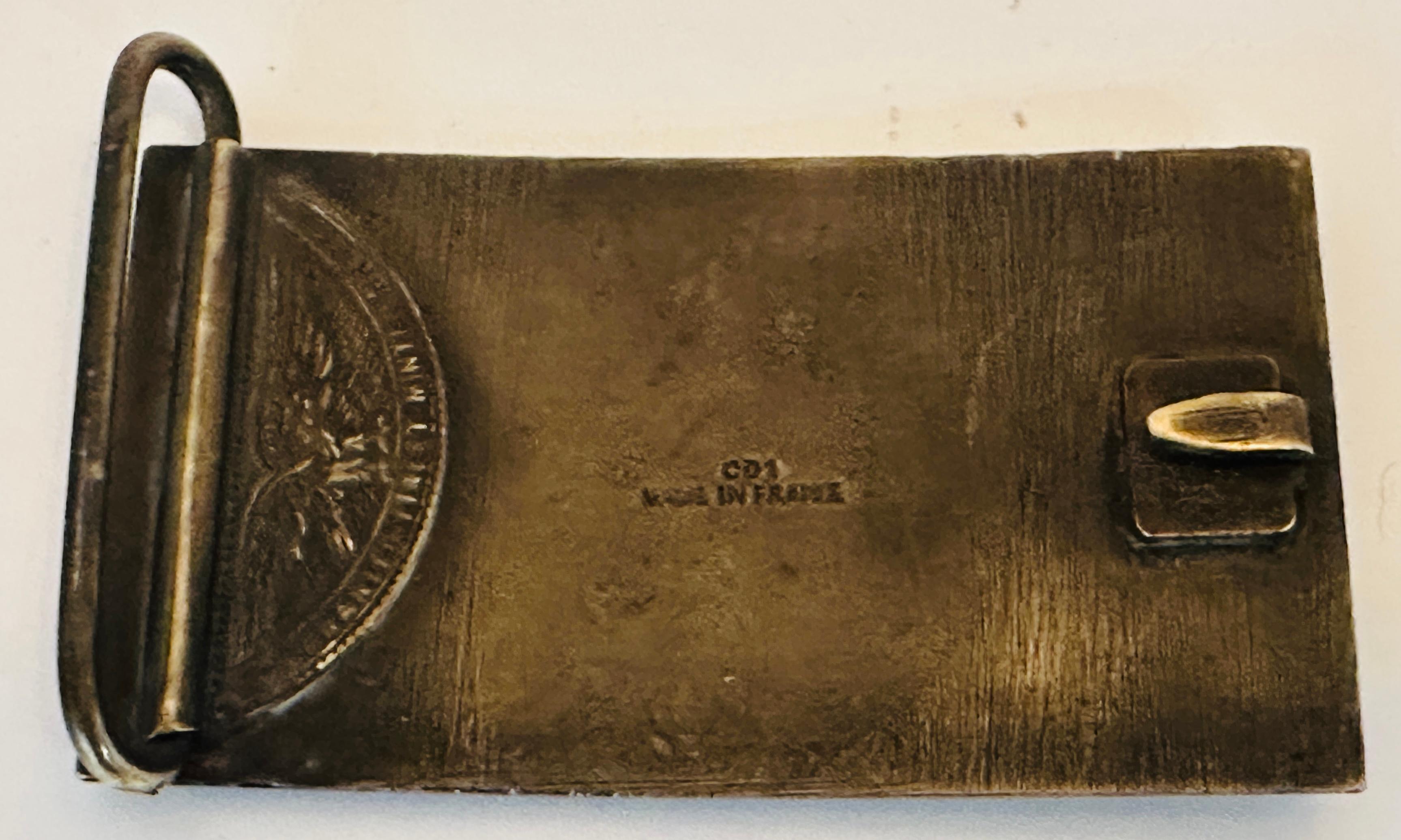 Rara hebilla de cinturón de latón pulido Salvador Dalí de la década de 1970 francesa de Pirelli Tyres en venta 9