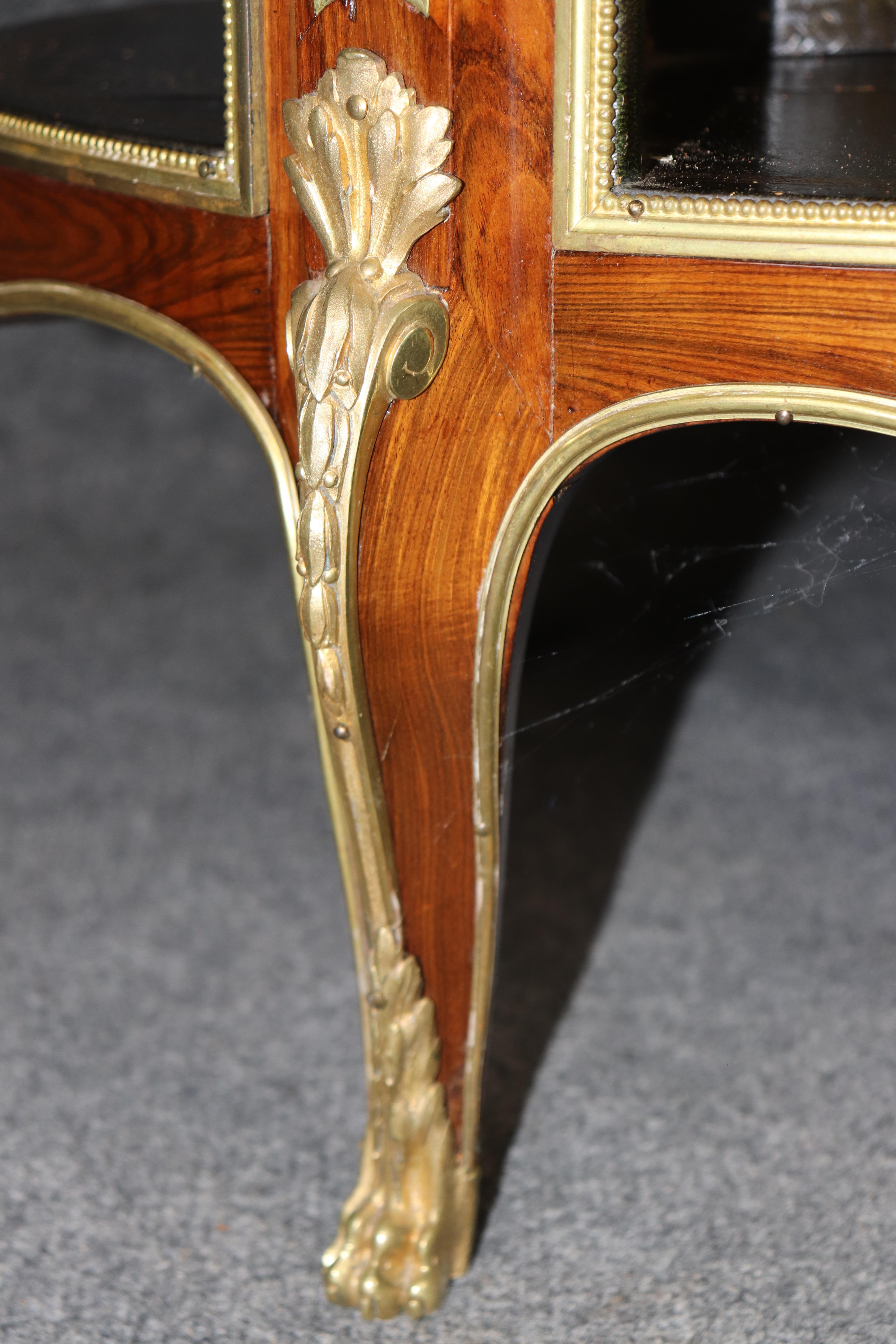 Rare Circular Bronze Mounted French Louis XV Style Bookcase Book Shelf For Sale 4