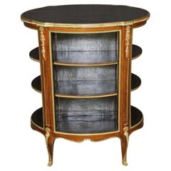Antique Rare Circular Bronze Mounted French Louis XV Style Bookcase Book Shelf