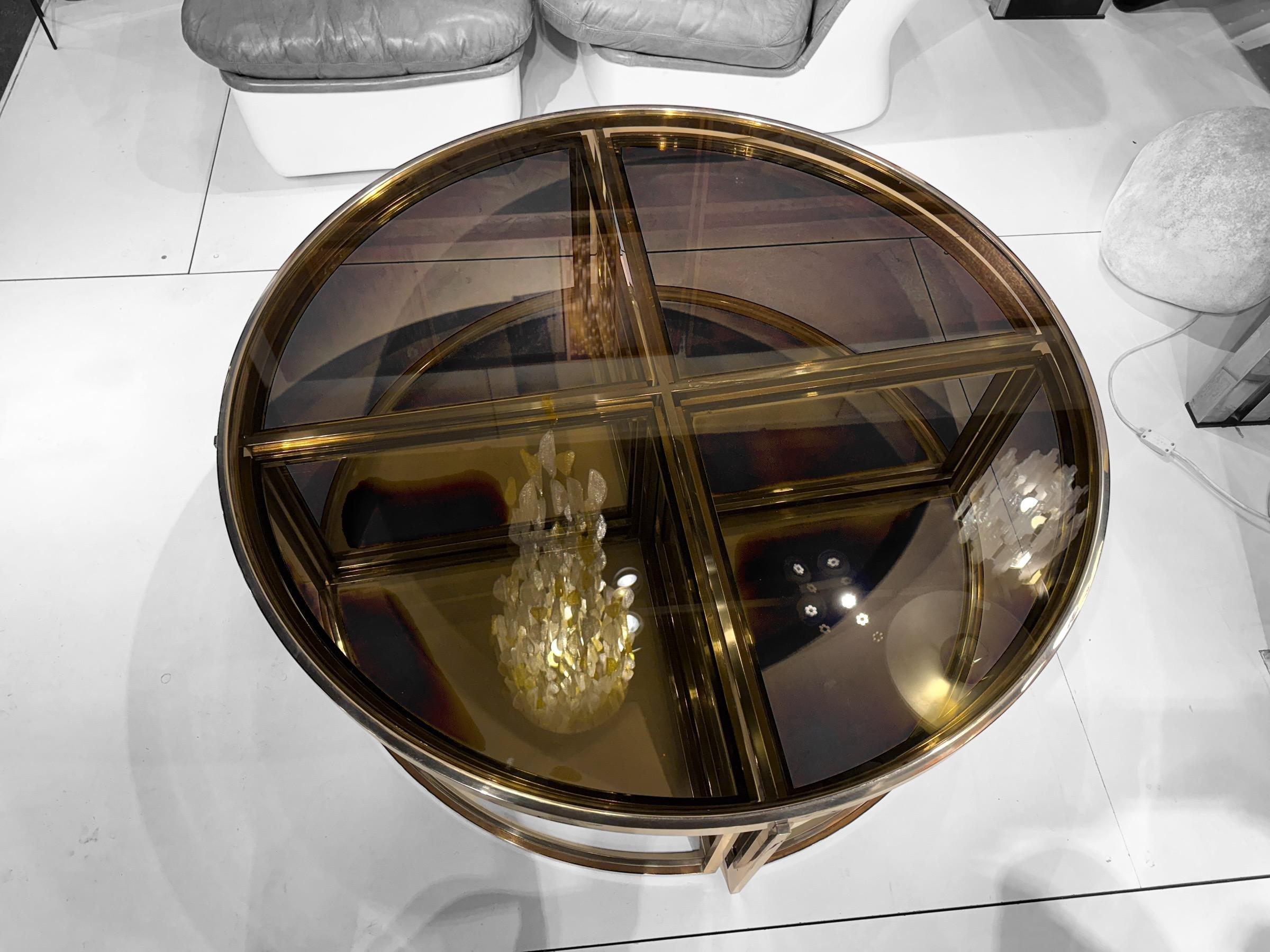 Mid-Century Modern Rare circular Coffee Table By Jean Charles in Five parts (Side Table). For Sale