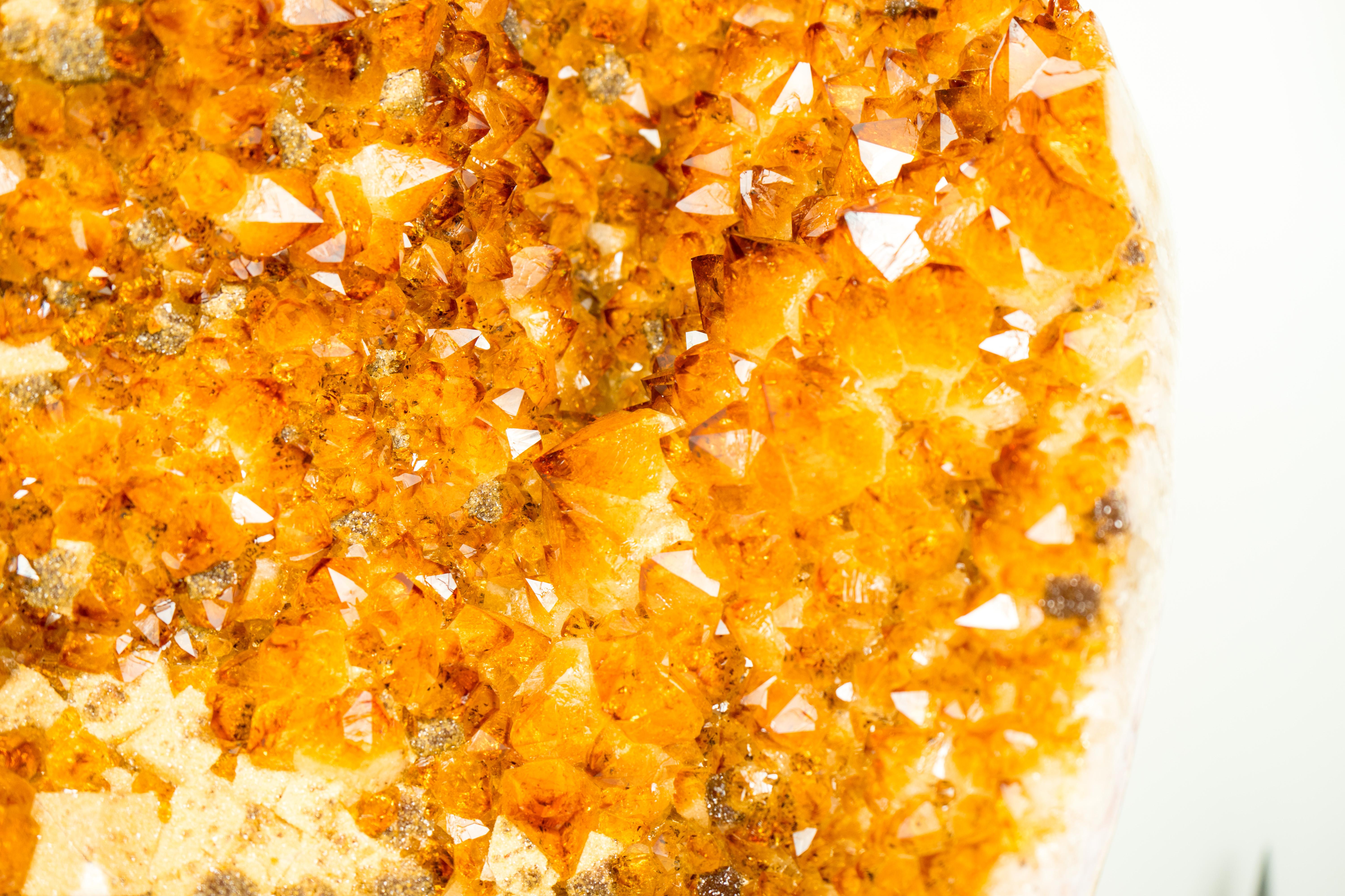 Crystal Rare Citrine Cluster with Cubic Calcite Inclusions and Galaxy Druzy, Gallery For Sale