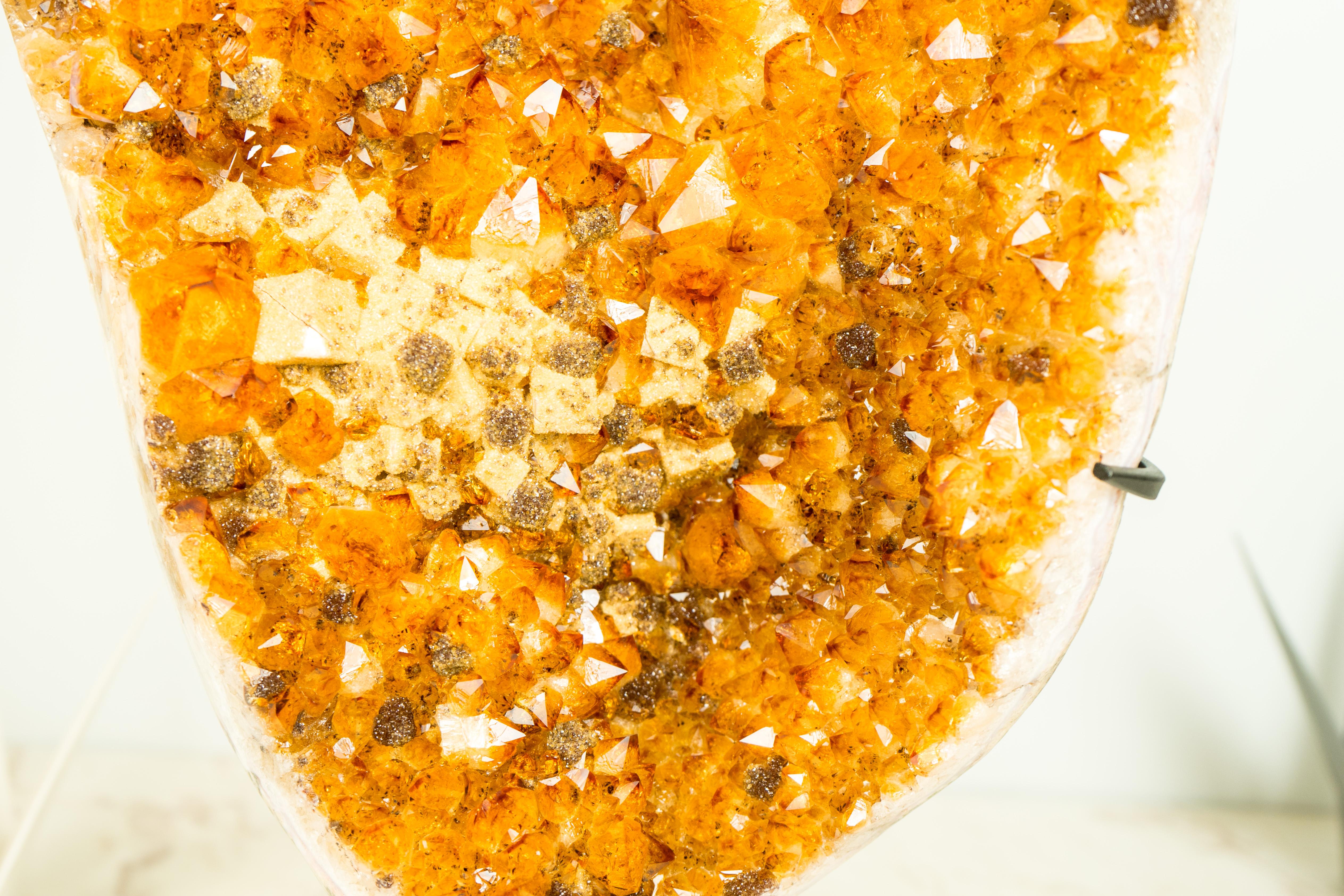 Rare Citrine Cluster with Cubic Calcite Inclusions and Galaxy Druzy, Gallery For Sale 1