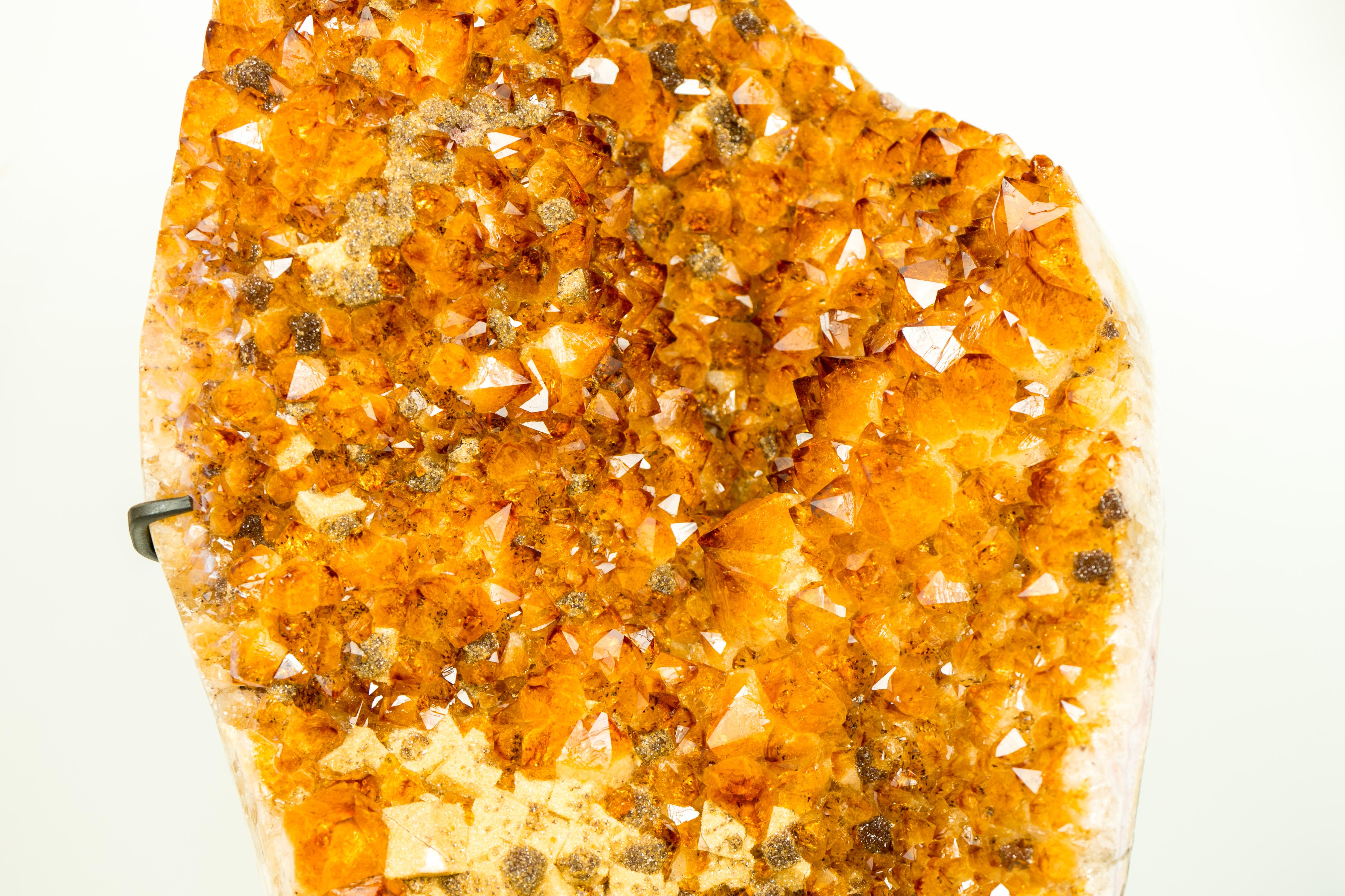 Rare Citrine Cluster with Cubic Calcite Inclusions and Galaxy Druzy, Gallery For Sale 2