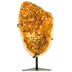 Raro cluster di citrino con inclusioni di calcite cubica e druzy galattico, Gallery