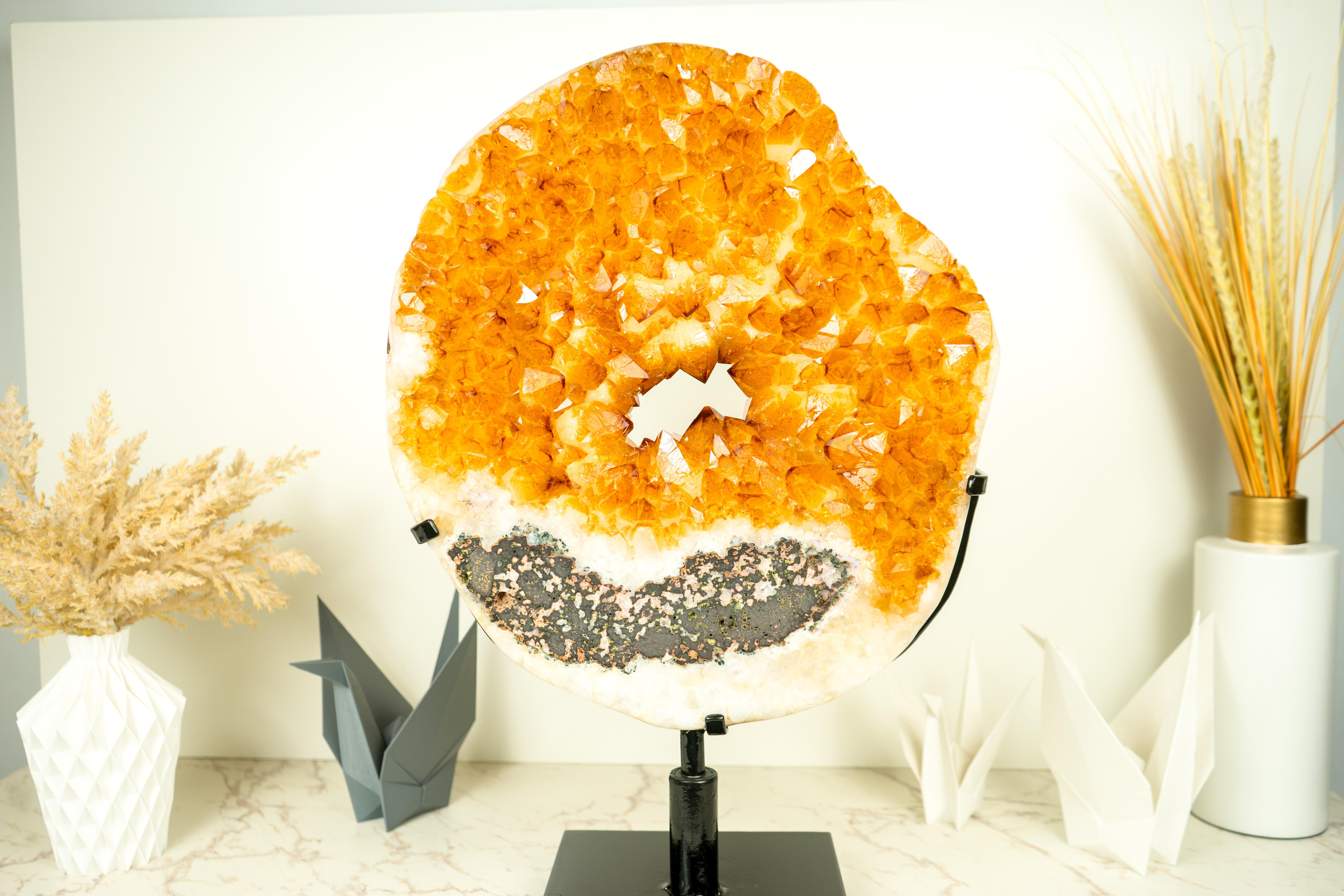 Rare Citrine Geode Portal with AAA Vibrant Golden Citrine and Natural Crown For Sale 6
