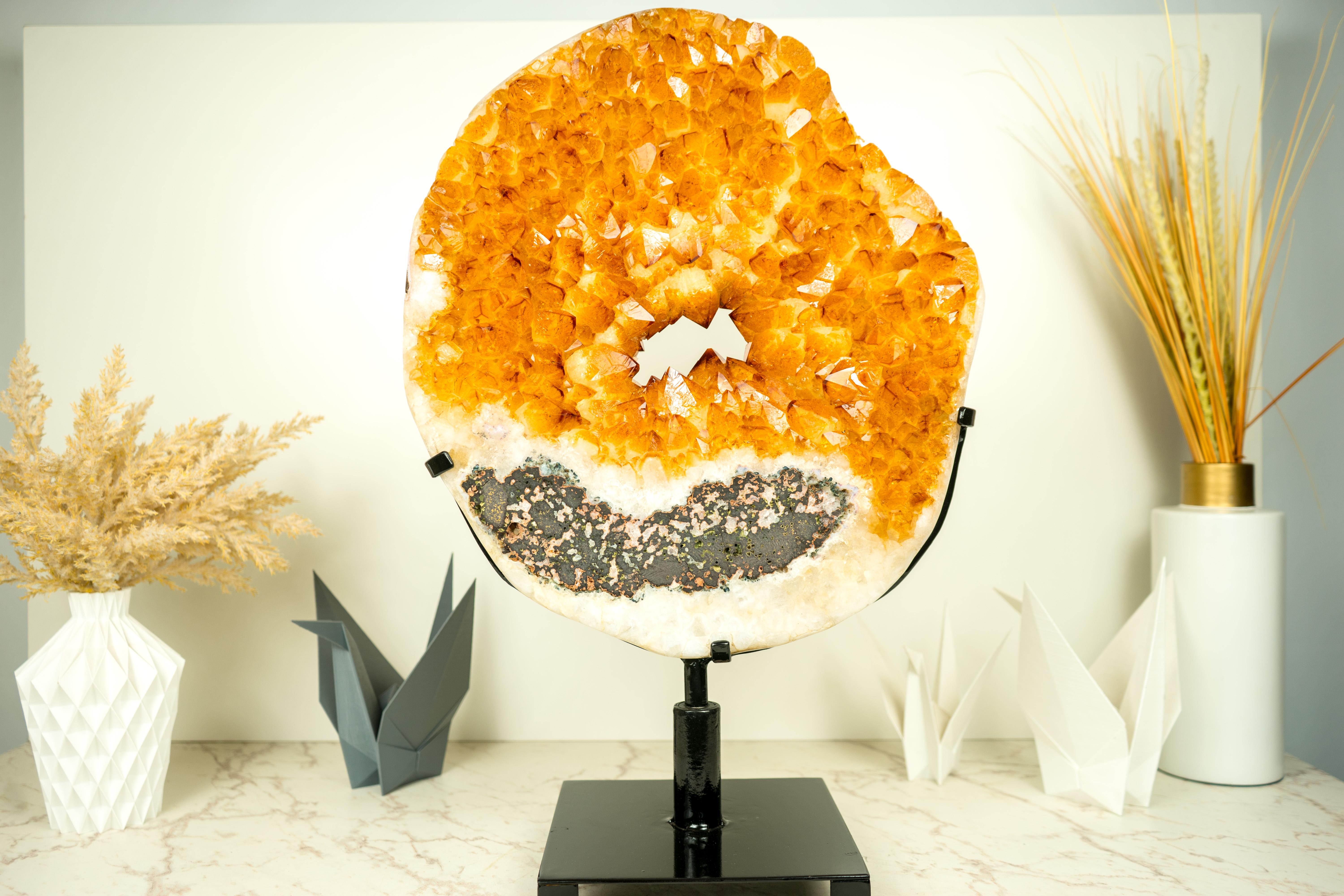 Rare Citrine Geode Portal with AAA Vibrant Golden Citrine and Natural Crown For Sale 8