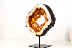 Raro geode di citrino Portales con formazione di corona