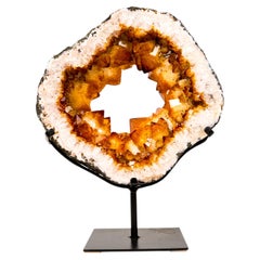 Raro geode di citrino Portales con formazione di corona