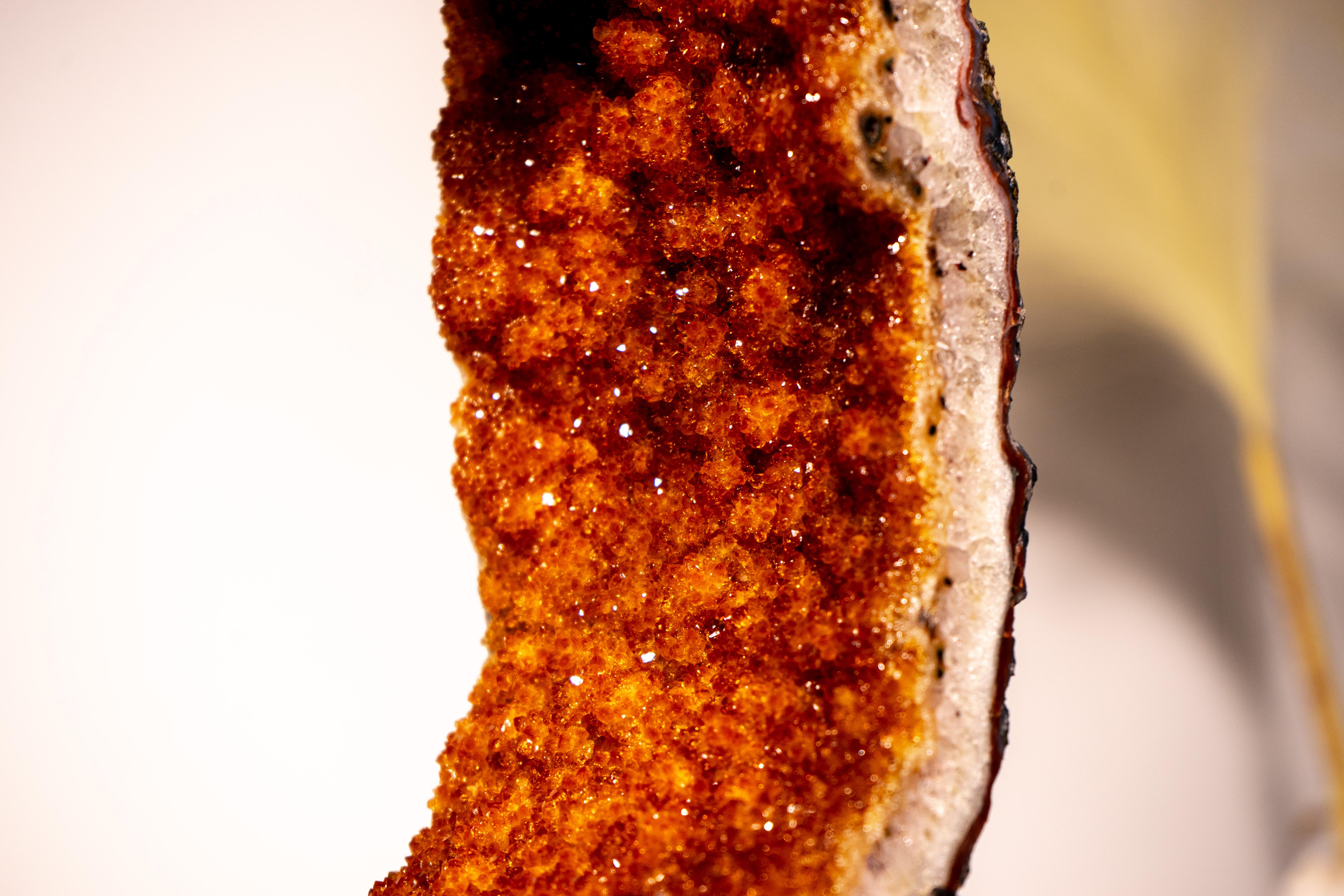 Raro Anillo de Geoda de Citrino Portal con Druzy Brillante en Nuevo estado para la venta en Ametista Do Sul, BR