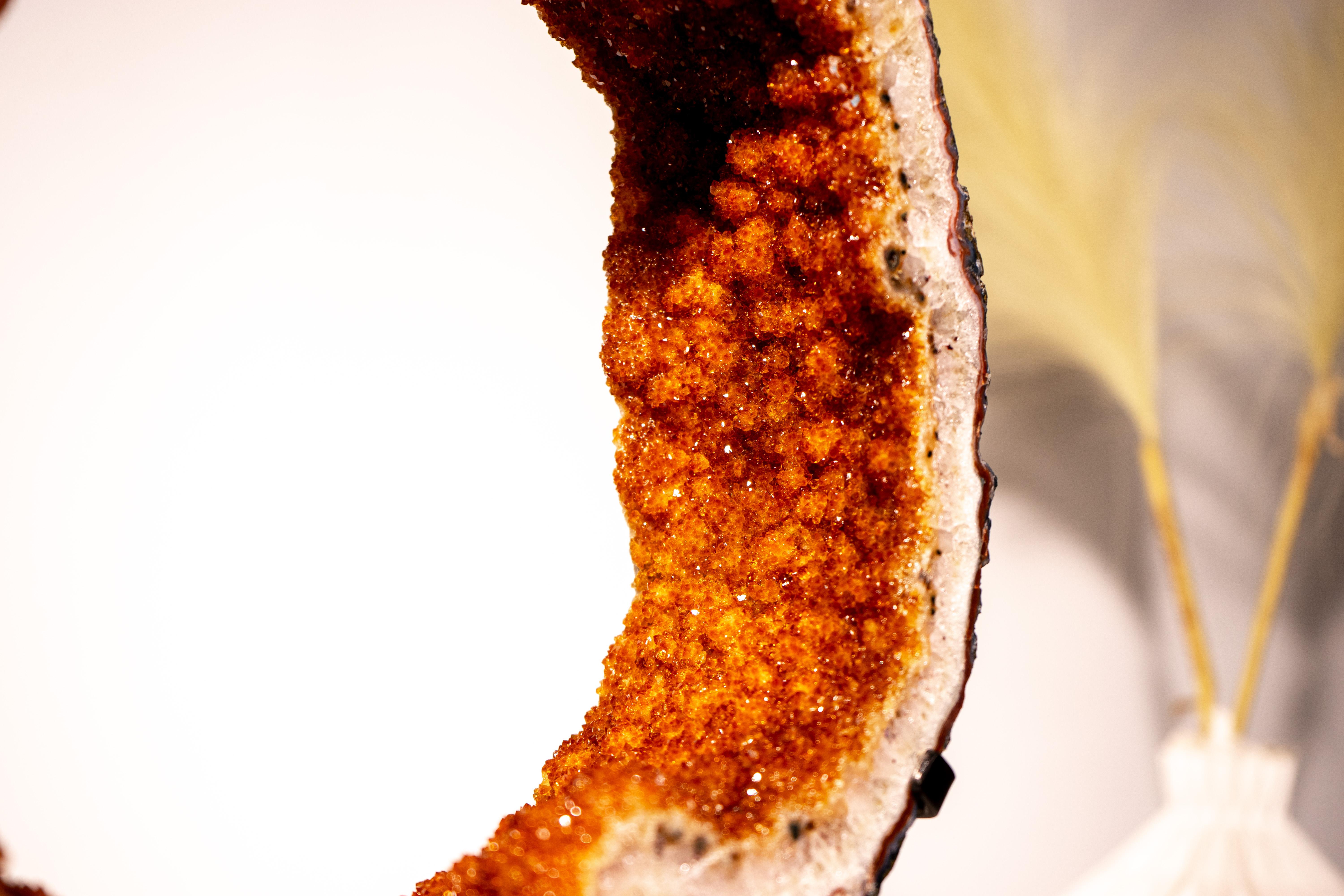Raro Anillo de Geoda de Citrino Portal con Druzy Brillante Siglo XXI y contemporáneo en venta