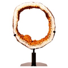 Rare Citrine Geode Ring Portal with Sparkly Druzy