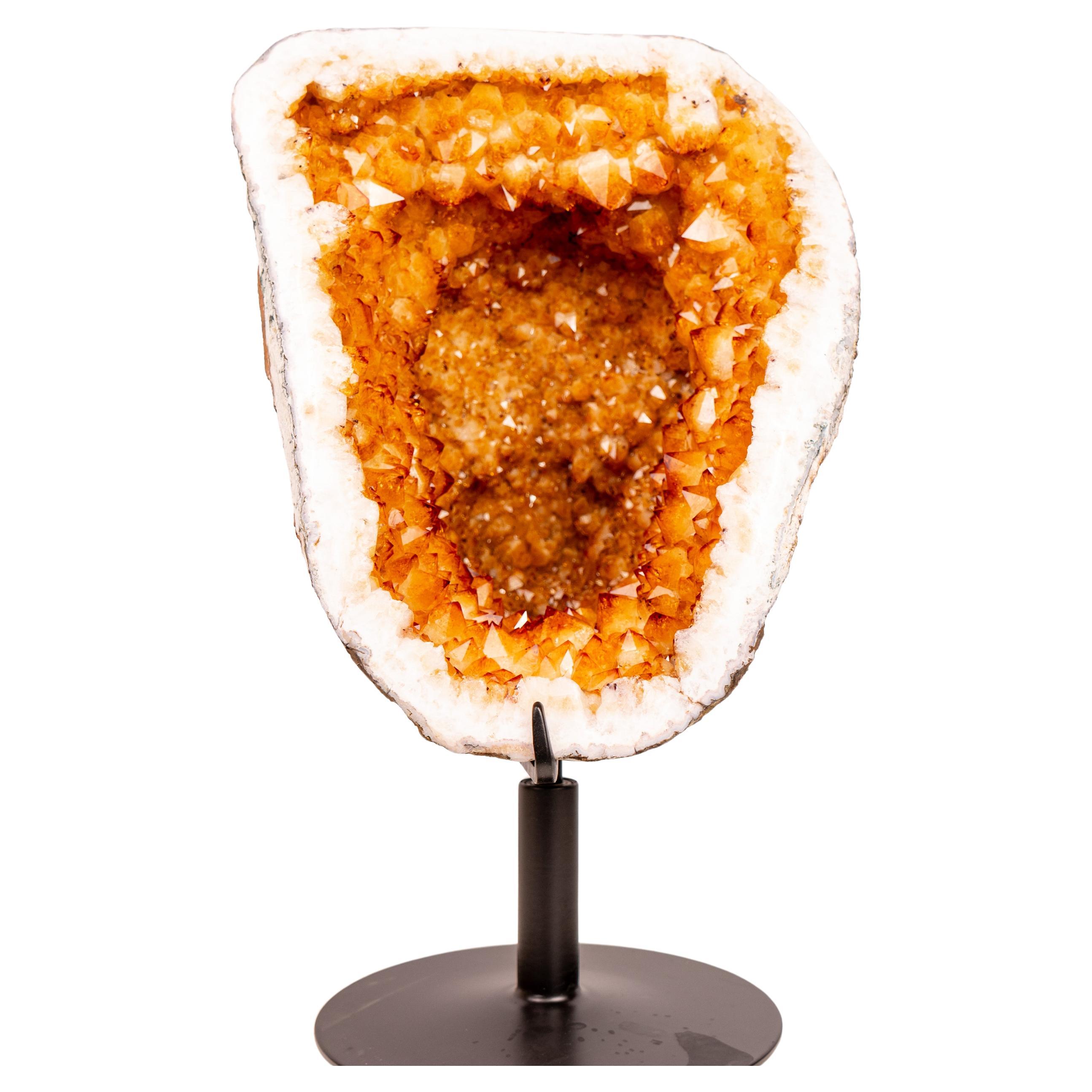Rare Citrine Geode with Crown-Shaped Formation