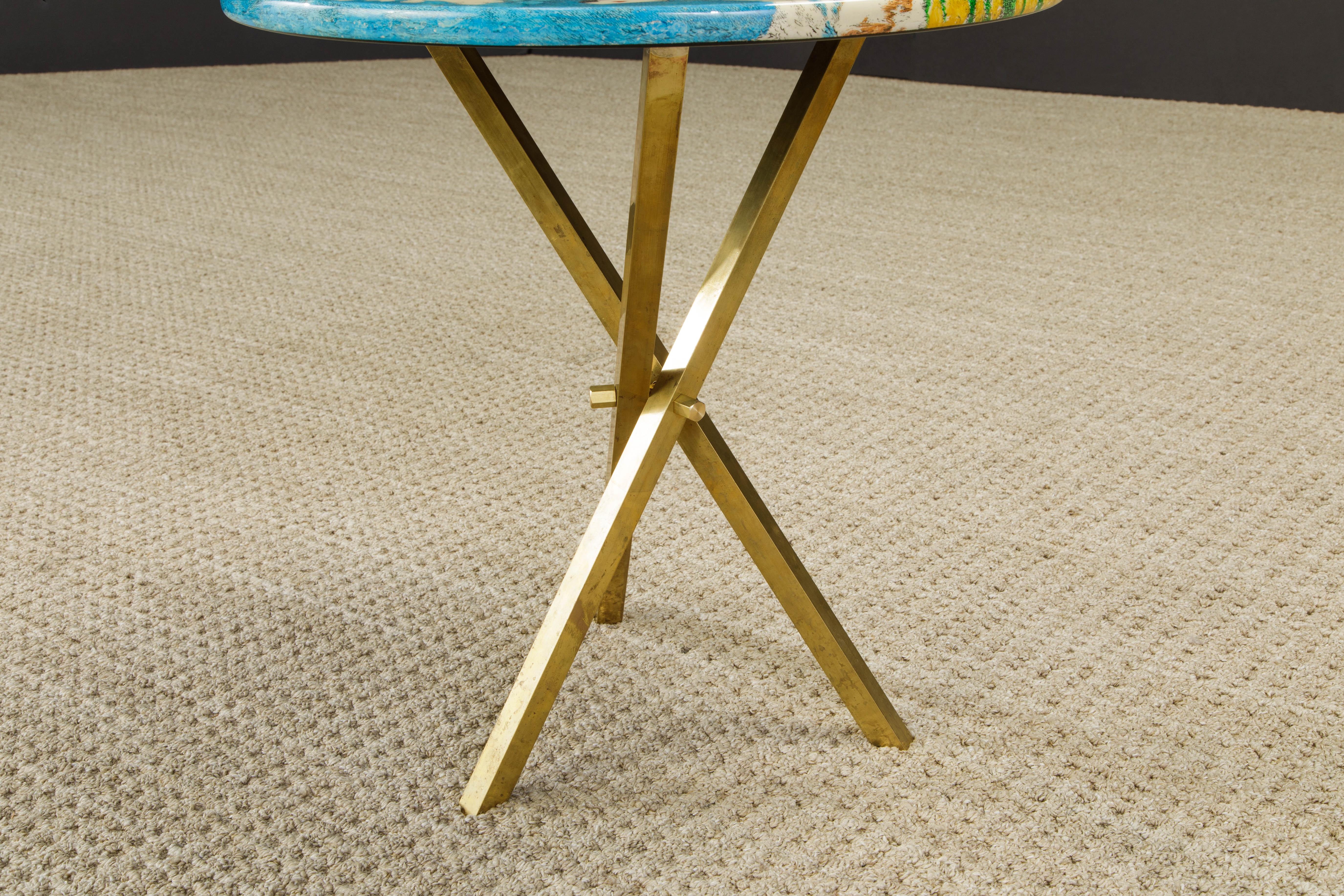 Rare 'Città di Carte' (City of Cards) Side Table by Piero Fornasetti, Signed 6