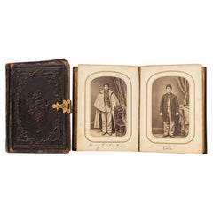 Rare Civil War Era American Photograph Album with Abraham Lincoln Memorial CDV