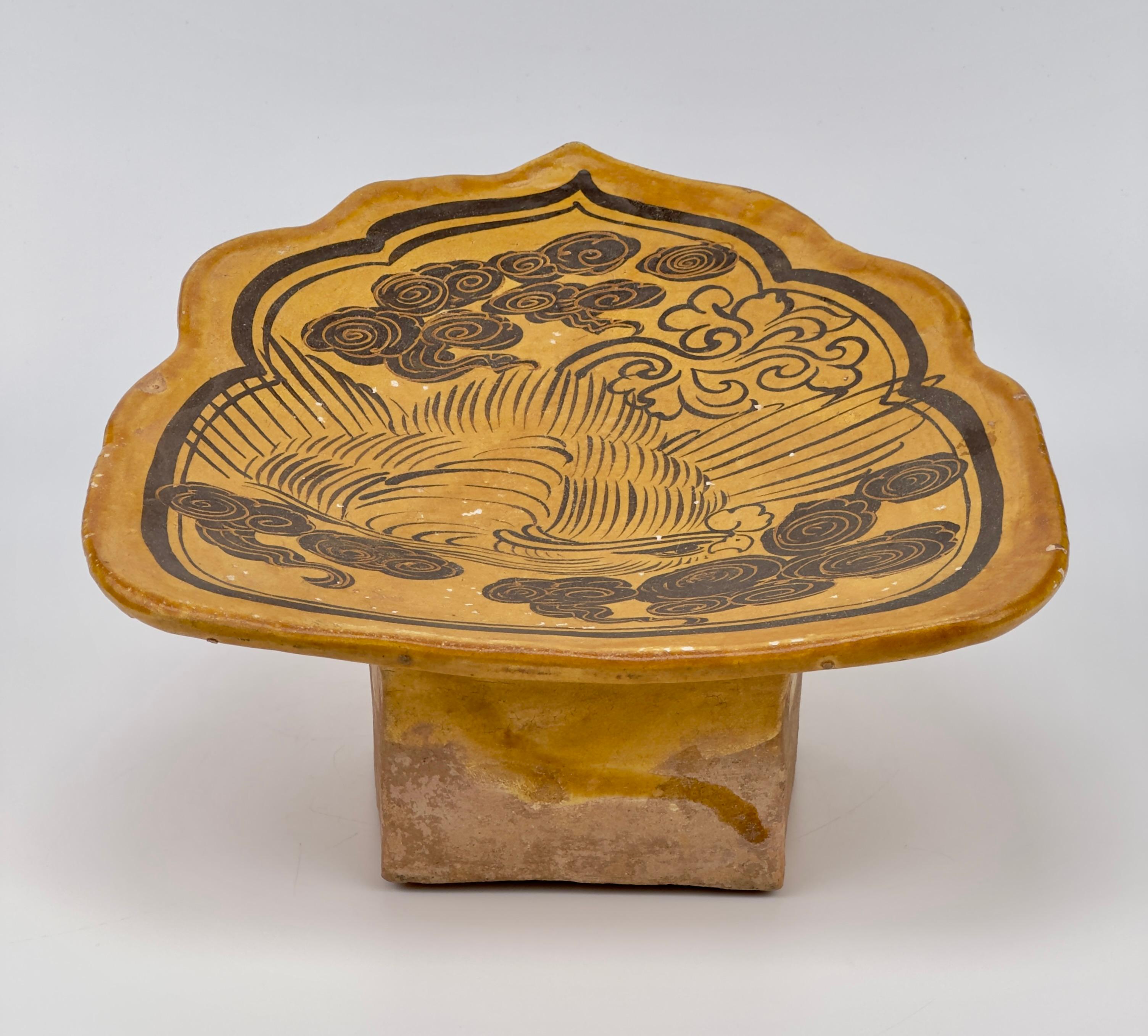 Seltenes bemaltes Cizhou-Kissen 'Mandarin-Ente und Reishi-Pilz', Jin-Song Dynasty im Angebot 3