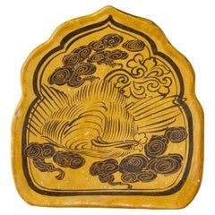 Rare Cizhou 'Mandarin duck and Reishi mushroom' Painted Pillow, Jin-Song Dynasty