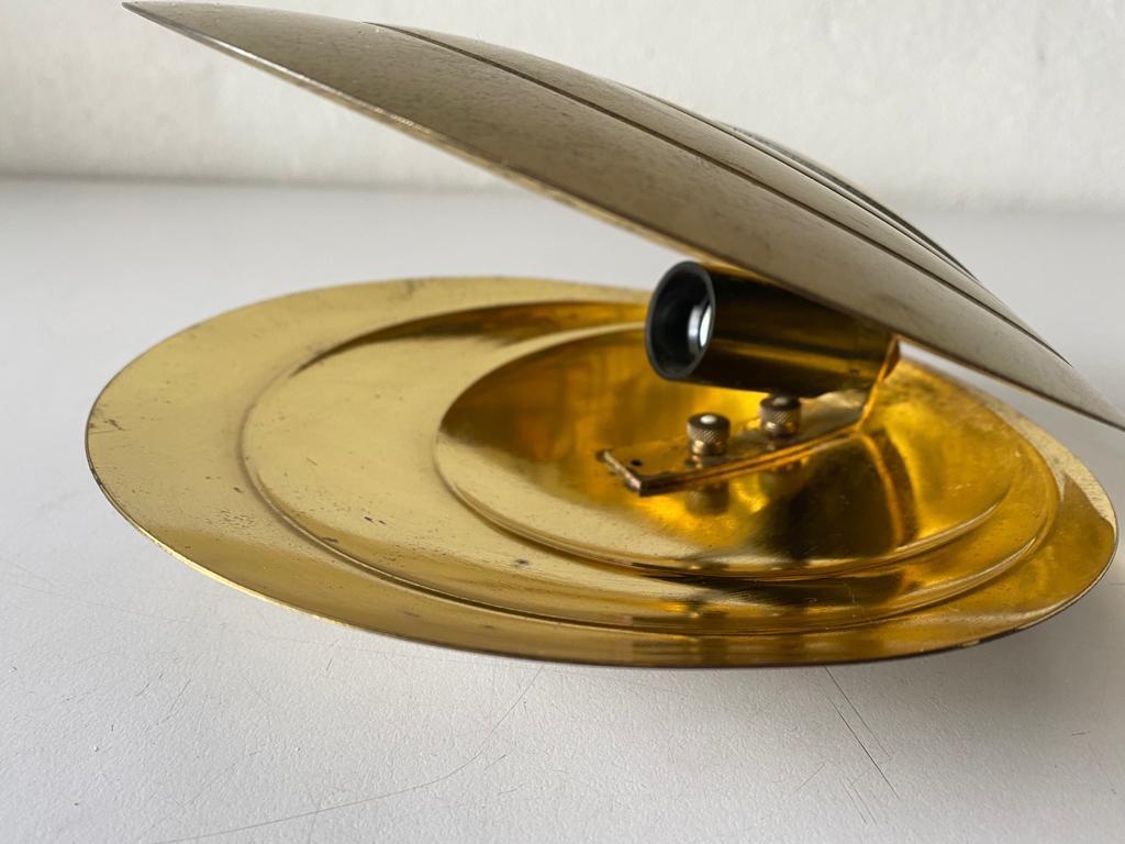 Rare Clam Shell Design Brass Table Lamp by Angelo Brotto, 1960s, Italy 4