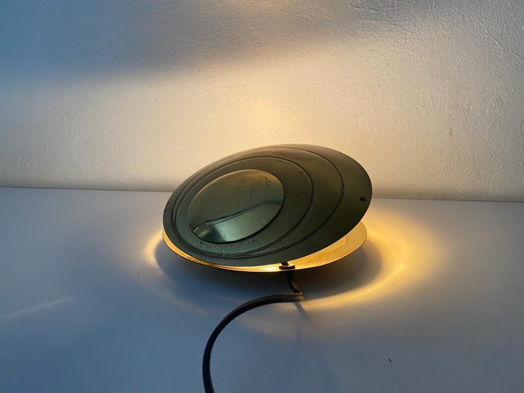 Rare Clam Shell Design Brass Table Lamp by Angelo Brotto, 1960s, Italy 7