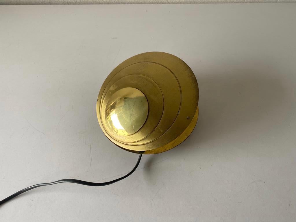 Mid-Century Modern Rare Clam Shell Design Brass Table Lamp by Angelo Brotto, 1960s, Italy